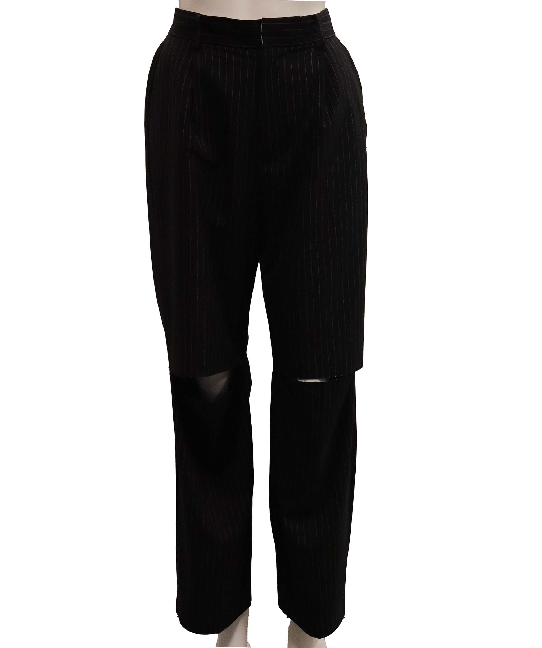 Luxury Promise Ameri Black Stripe trousers - Medium  DXBCS0720