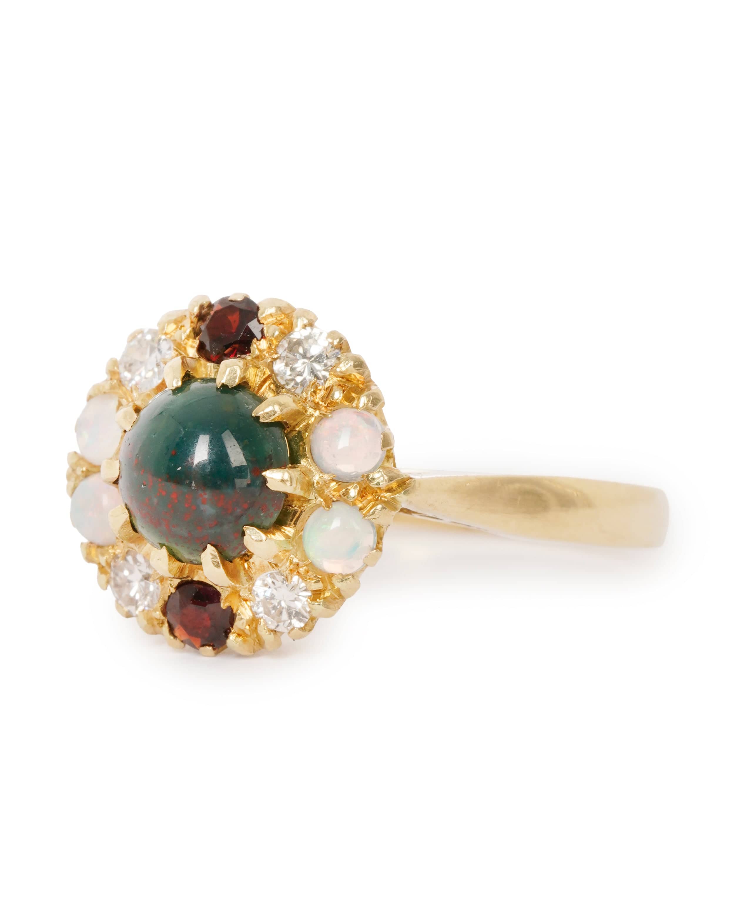 LUXURY PROMISE antique 18ct gold multi cluster ring  ALTC0536