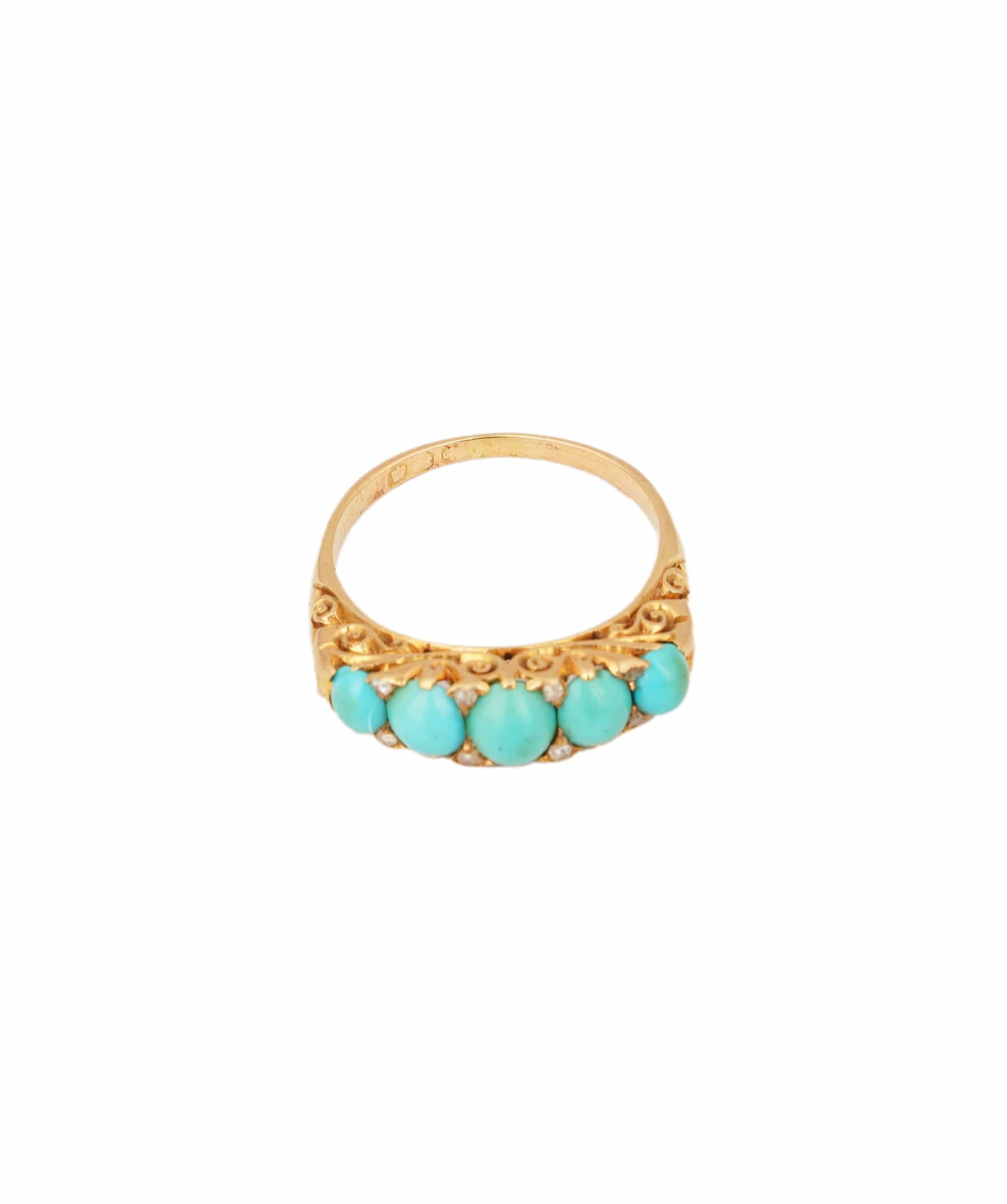 Luxury Promise Antique Turquoise 5-Stone Ring WAHLKA-7