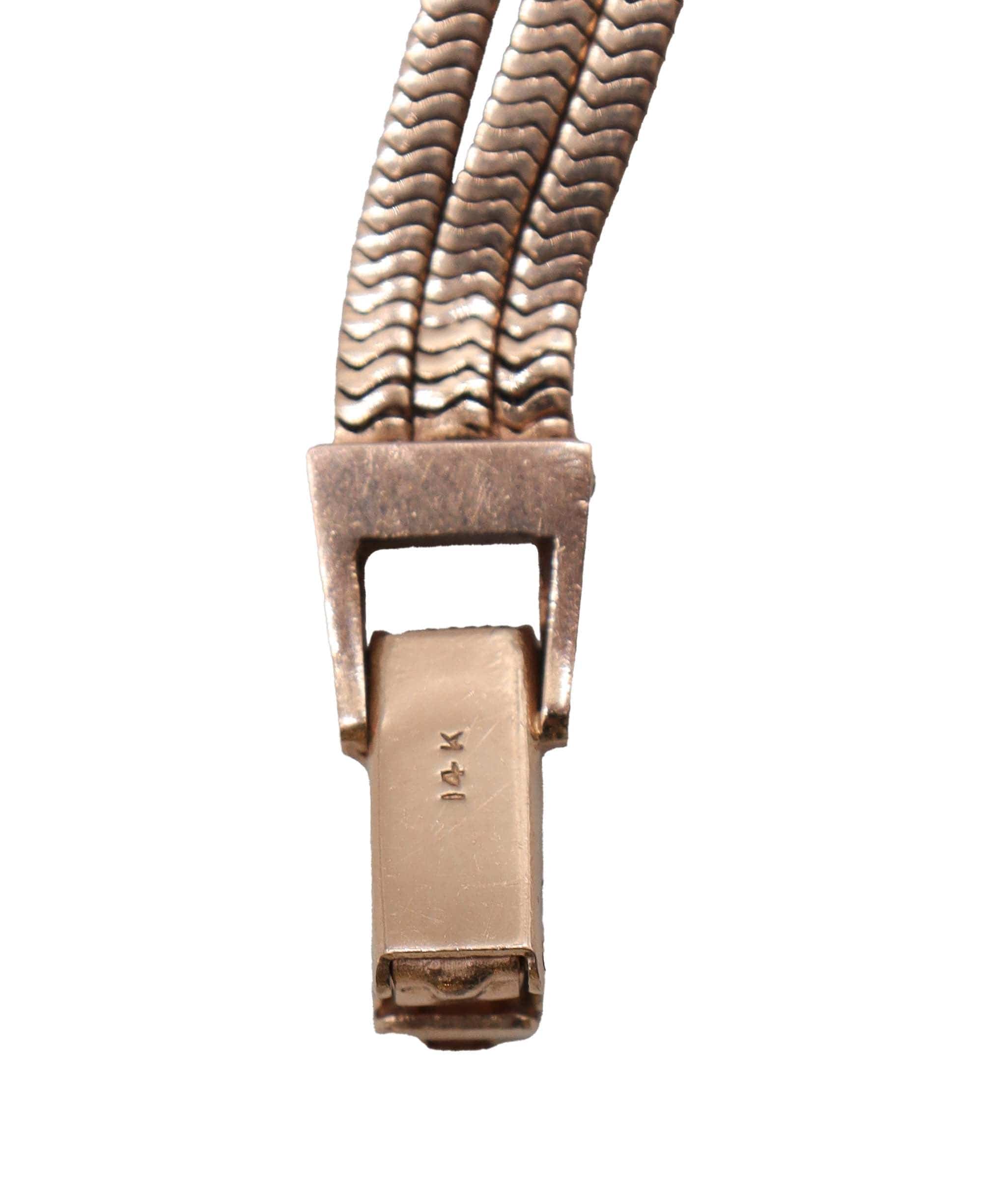 Luxury Promise Art Deco 14K Ruby Diamond Rose Gold Secret Watch HN056 DXBS2504