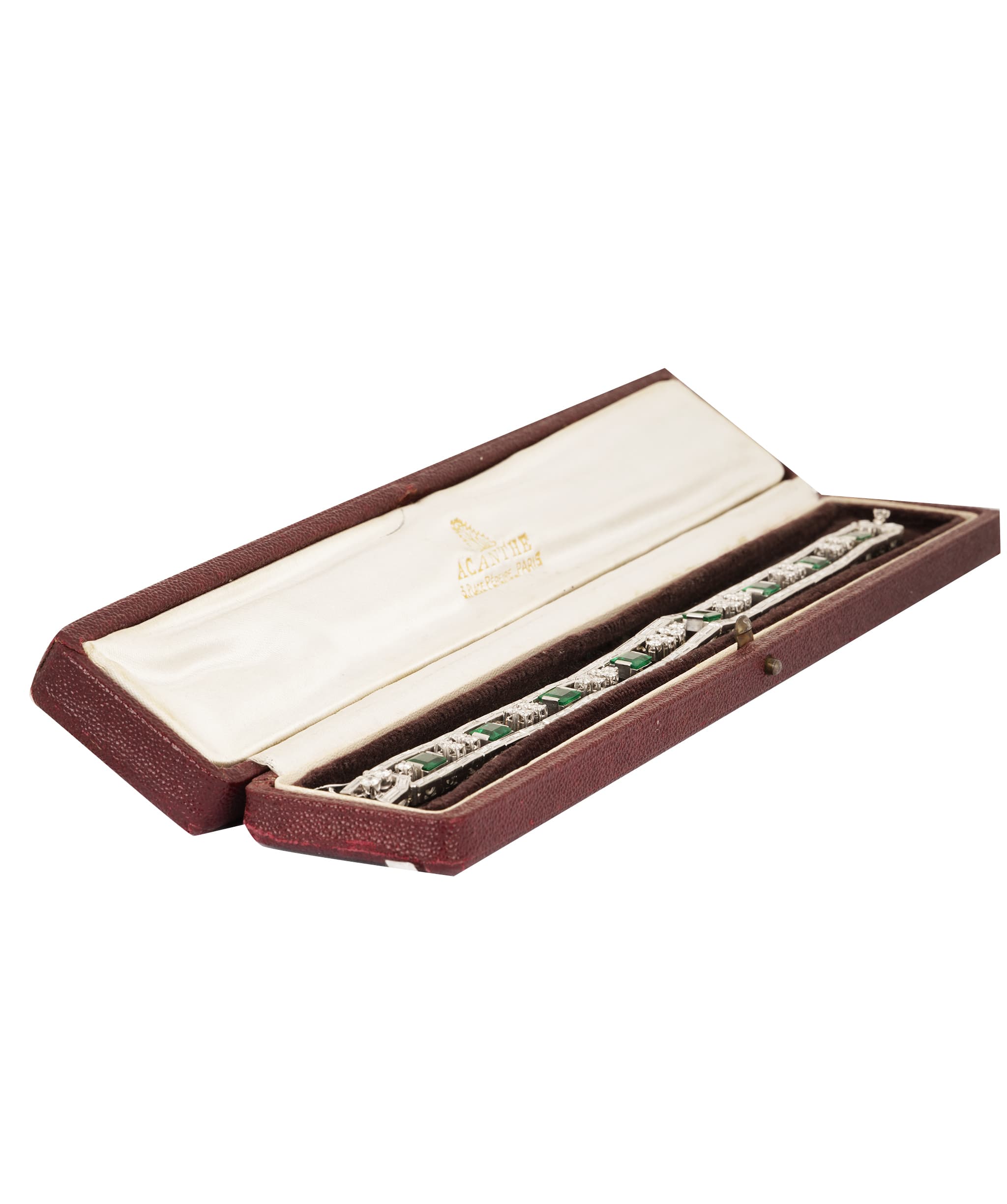 Luxury Promise Art Deco Emerald and Diamond Bracelet WA24493