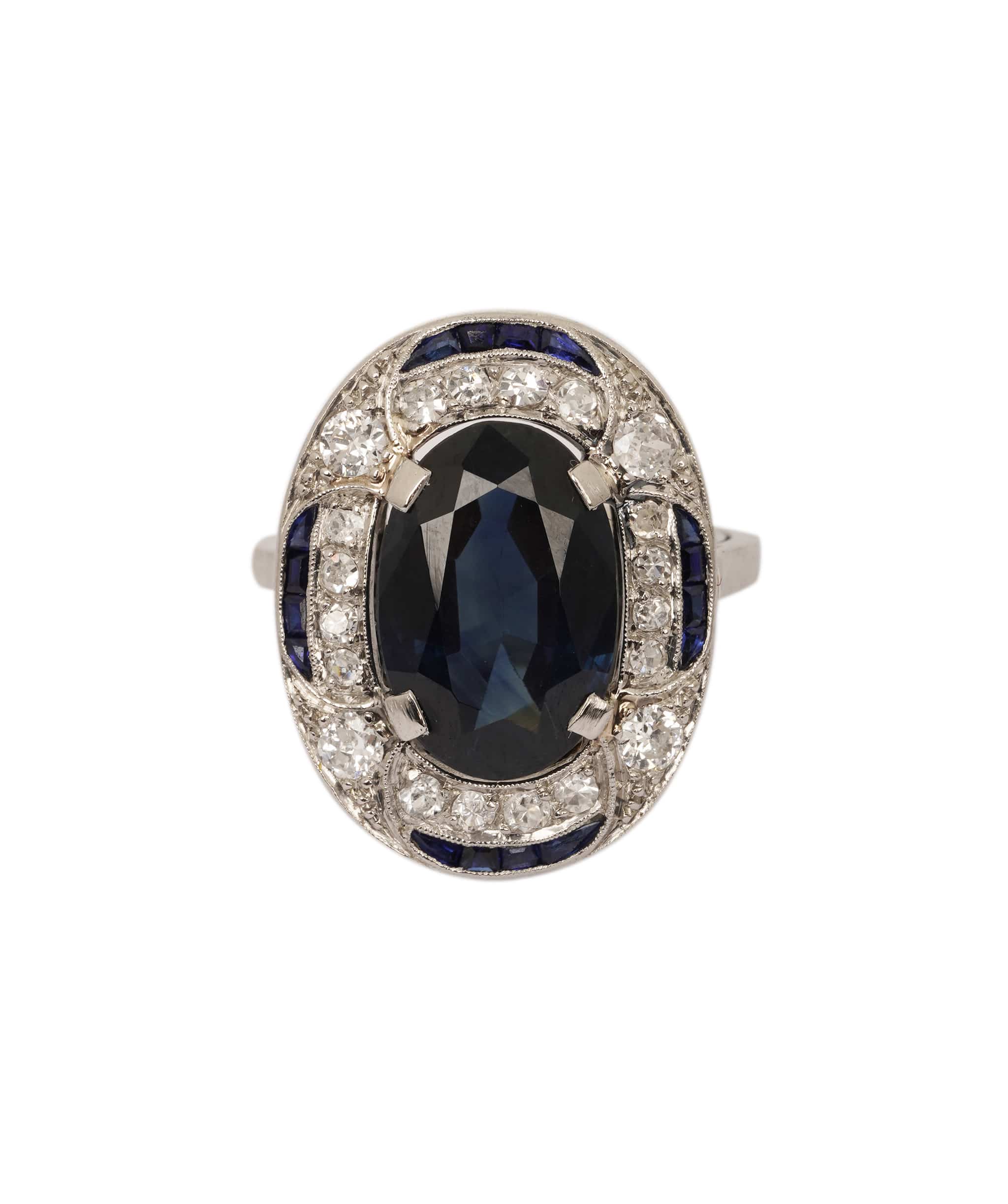 Luxury Promise Art Deco Sapphire and Diamond Ring WA24935