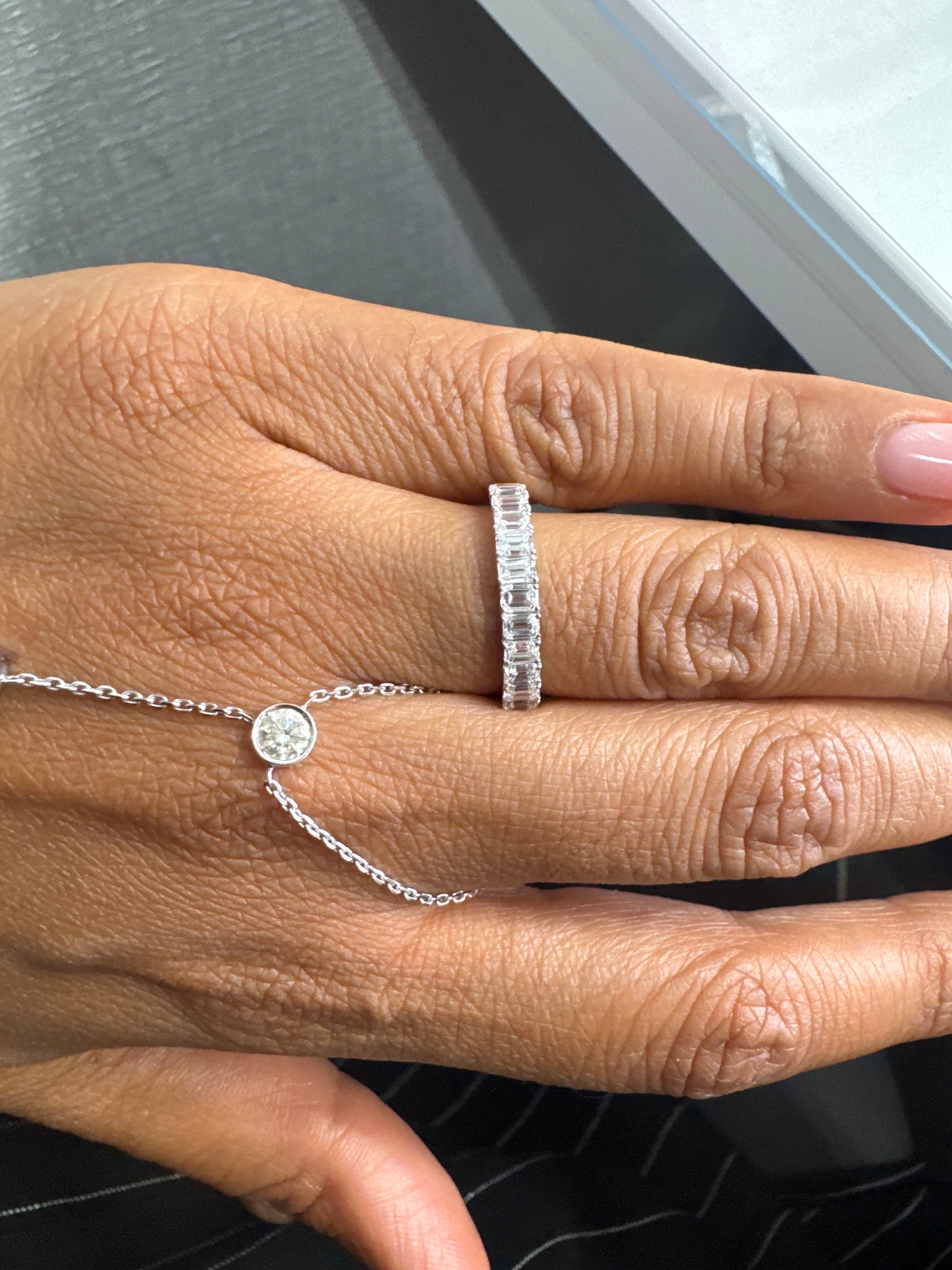 Luxury Promise Baguette Diamond Ring in K18 wg/ D1.04 / 6US 2179 JJC1045