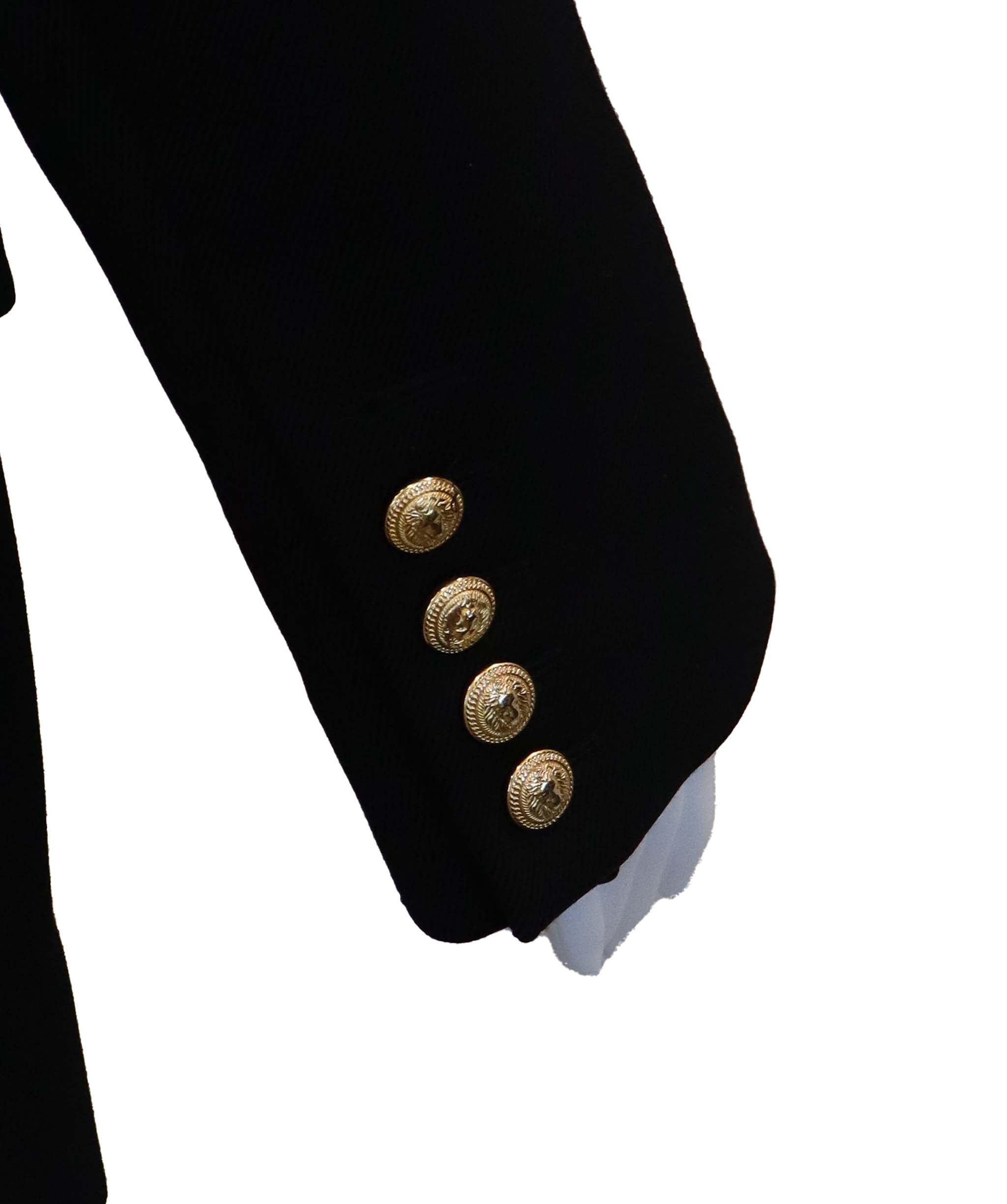 Luxury Promise Balmain Black suit jacket with gold buttons size 40 DXBCS0750