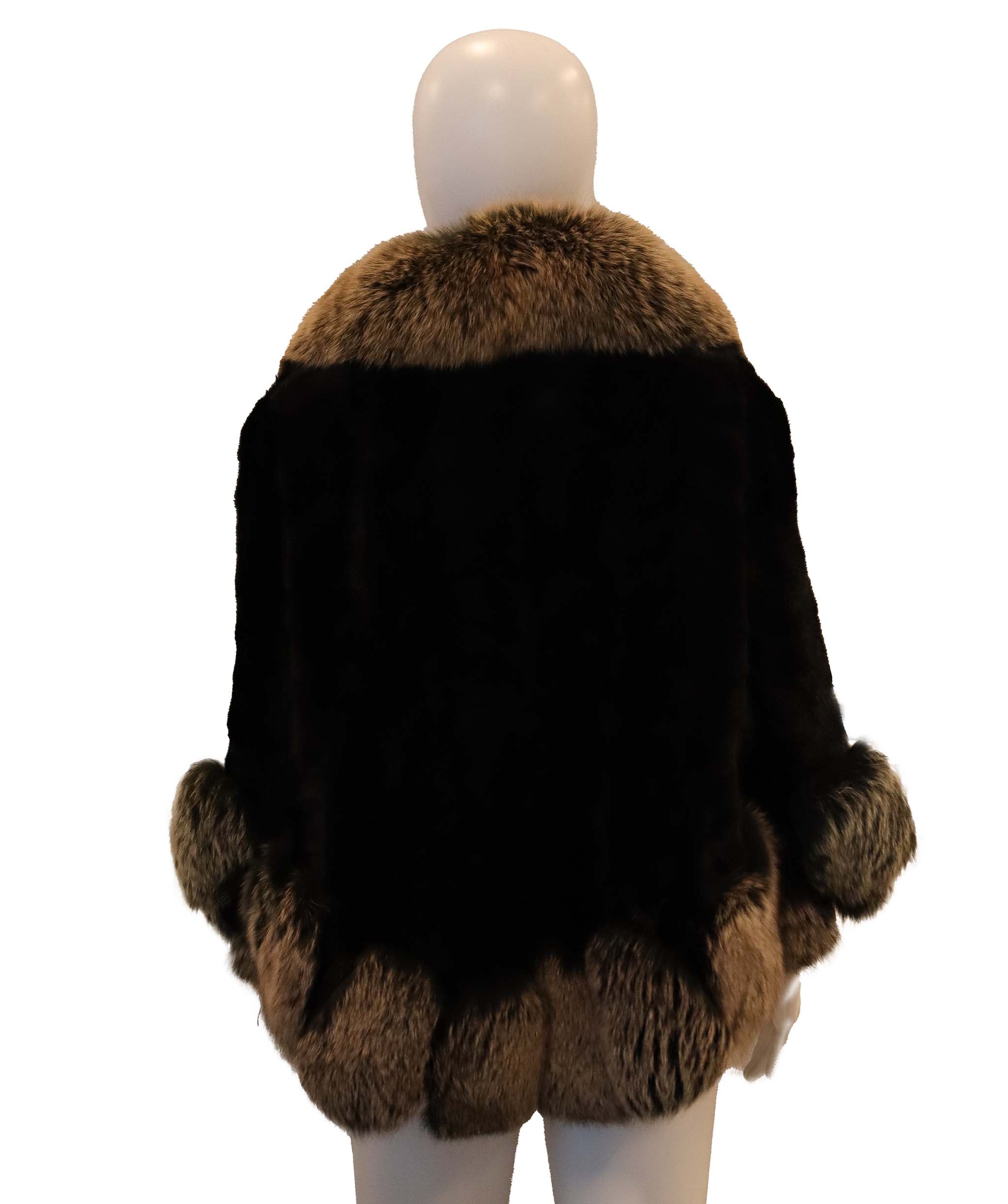Luxury Promise Black Real Mink Fur Jacket  Large size DXBCS0745