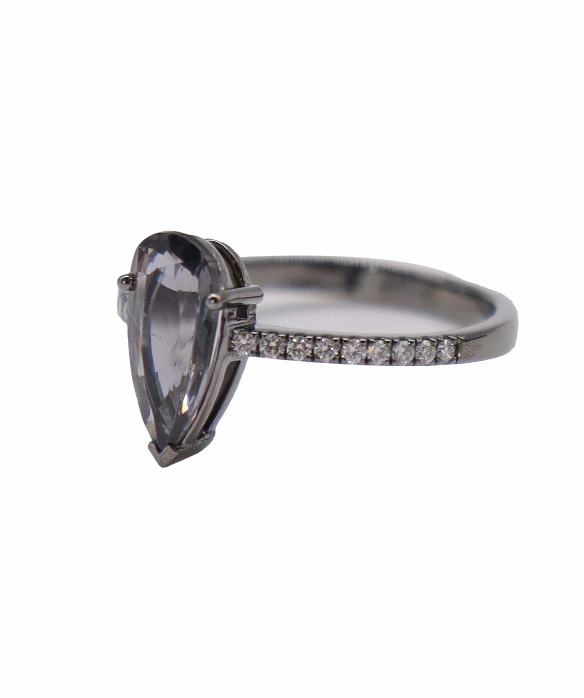 Luxury Promise BLACK RHODIUM wg ring us8 1.58cts spinel  DXBD0254