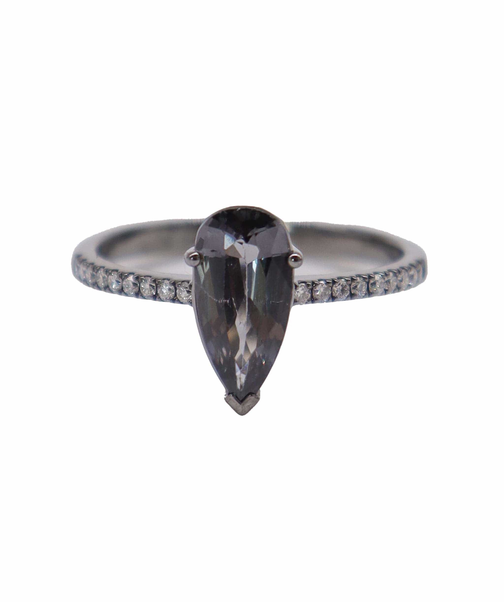 Luxury Promise BLACK RHODIUM wg ring us8 1.58cts spinel  DXBD0254