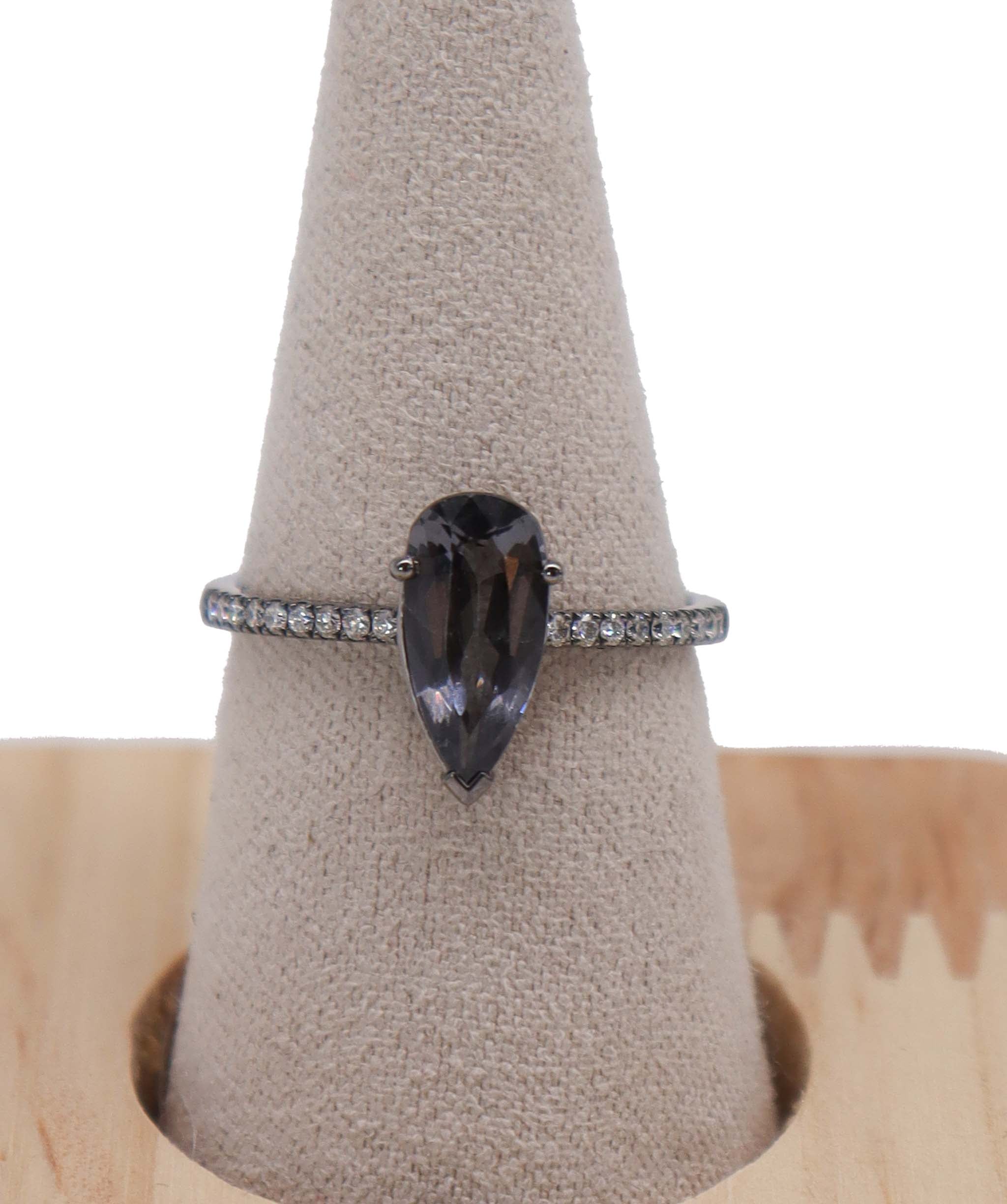 Luxury Promise BLACK RHODIUM wg ring us8 1.58cts spinel  DXBD0254