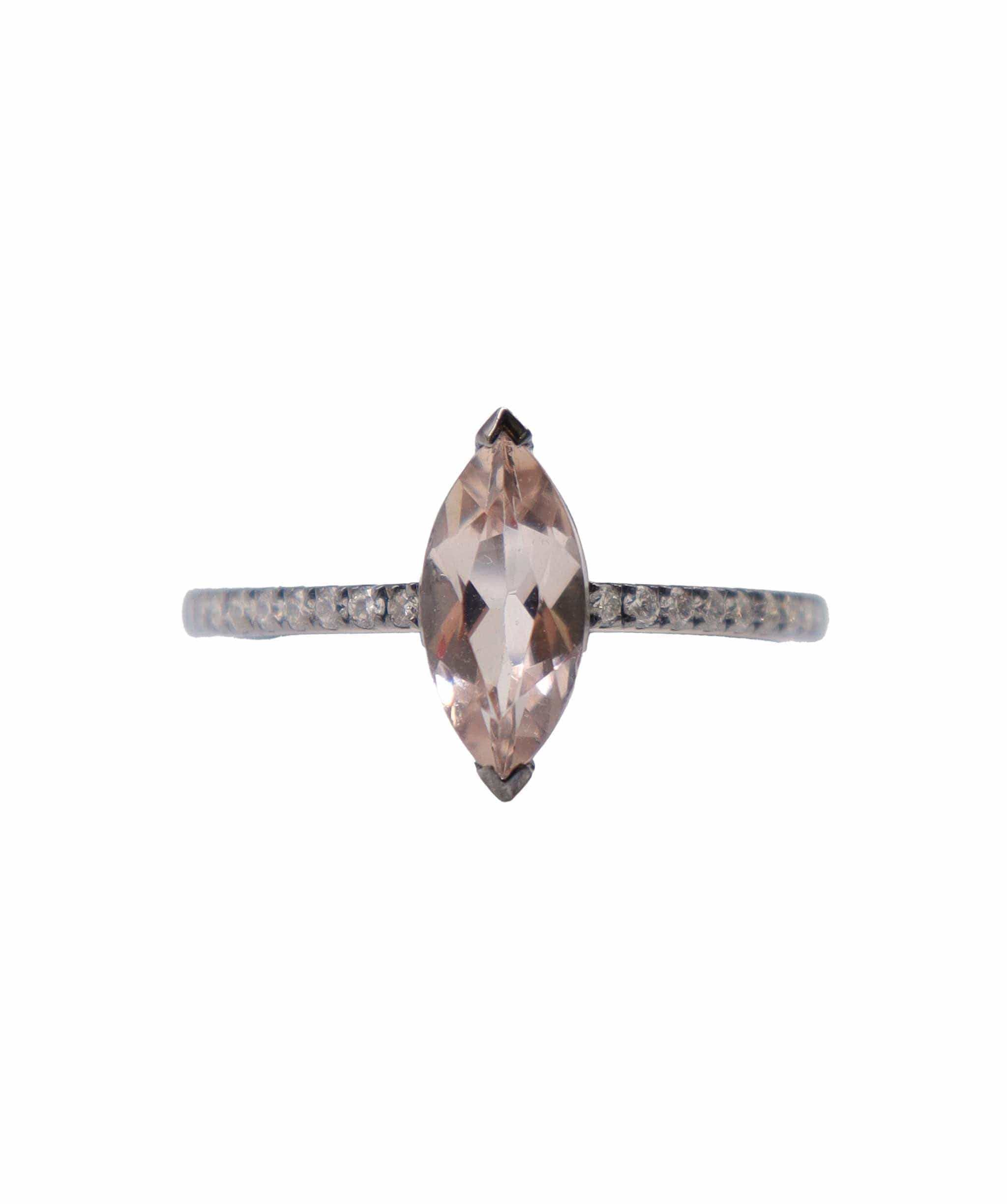 Luxury Promise blck rhodium wg ring 1.08cts  marquise us 8 DXBS4443