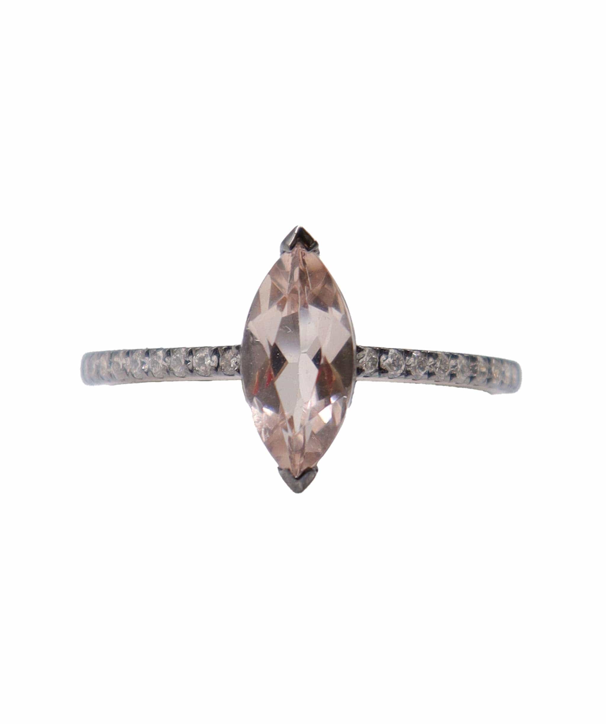 Luxury Promise blck rhodium wg ring 1.08cts  marquise us 8 DXBS4443