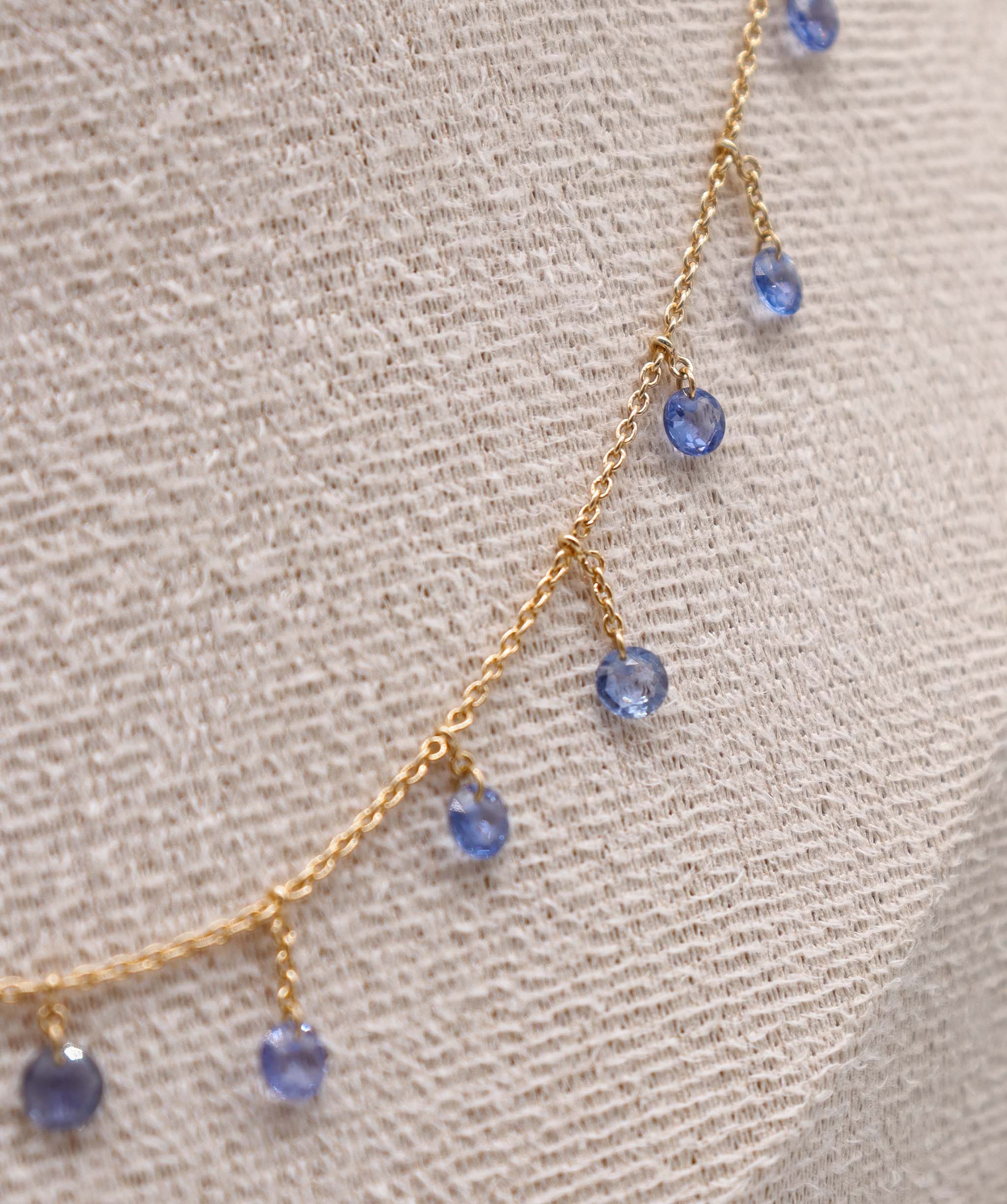 LUXURY PROMISE BLUE SAPPHIRE OS (H) NECKLACE TW:2.50CT GOLD:2.76G C11650