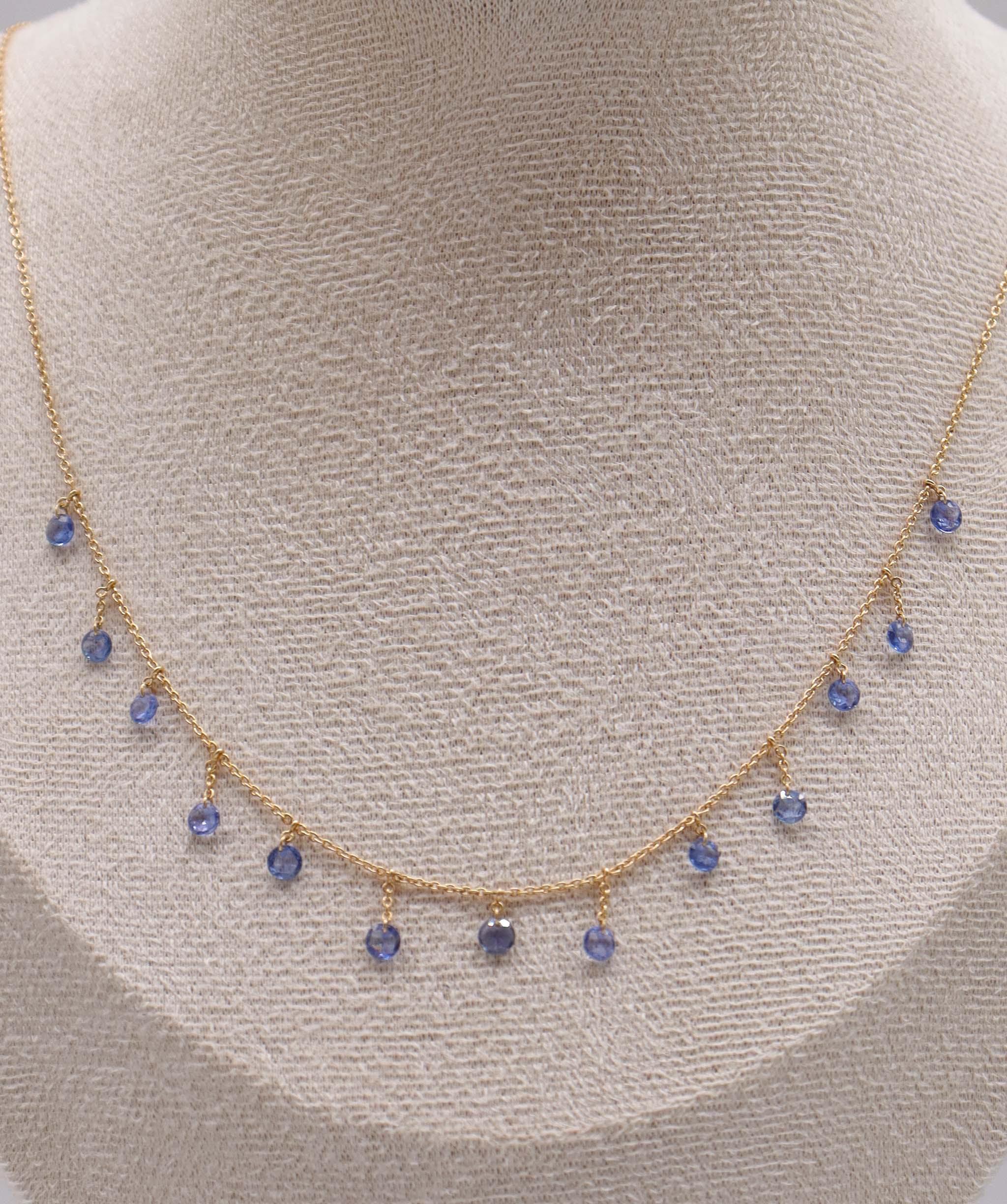 LUXURY PROMISE BLUE SAPPHIRE OS (H) NECKLACE TW:2.50CT GOLD:2.76G C11650