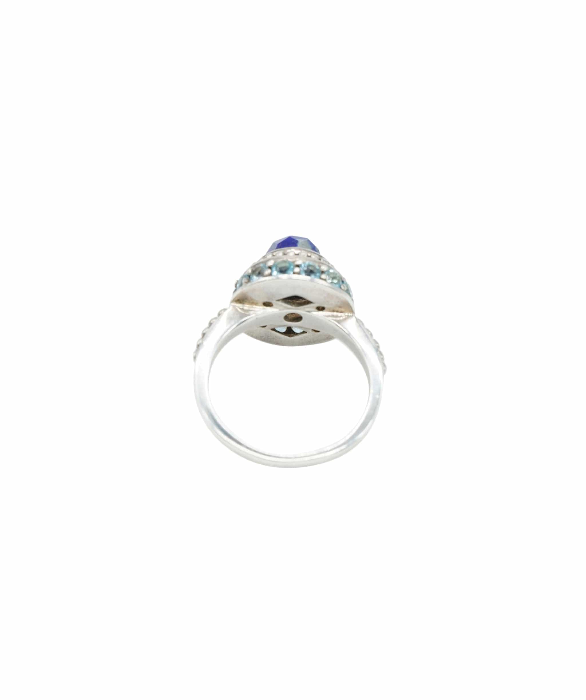 Luxury Promise Blue topaz and Soda lite ring