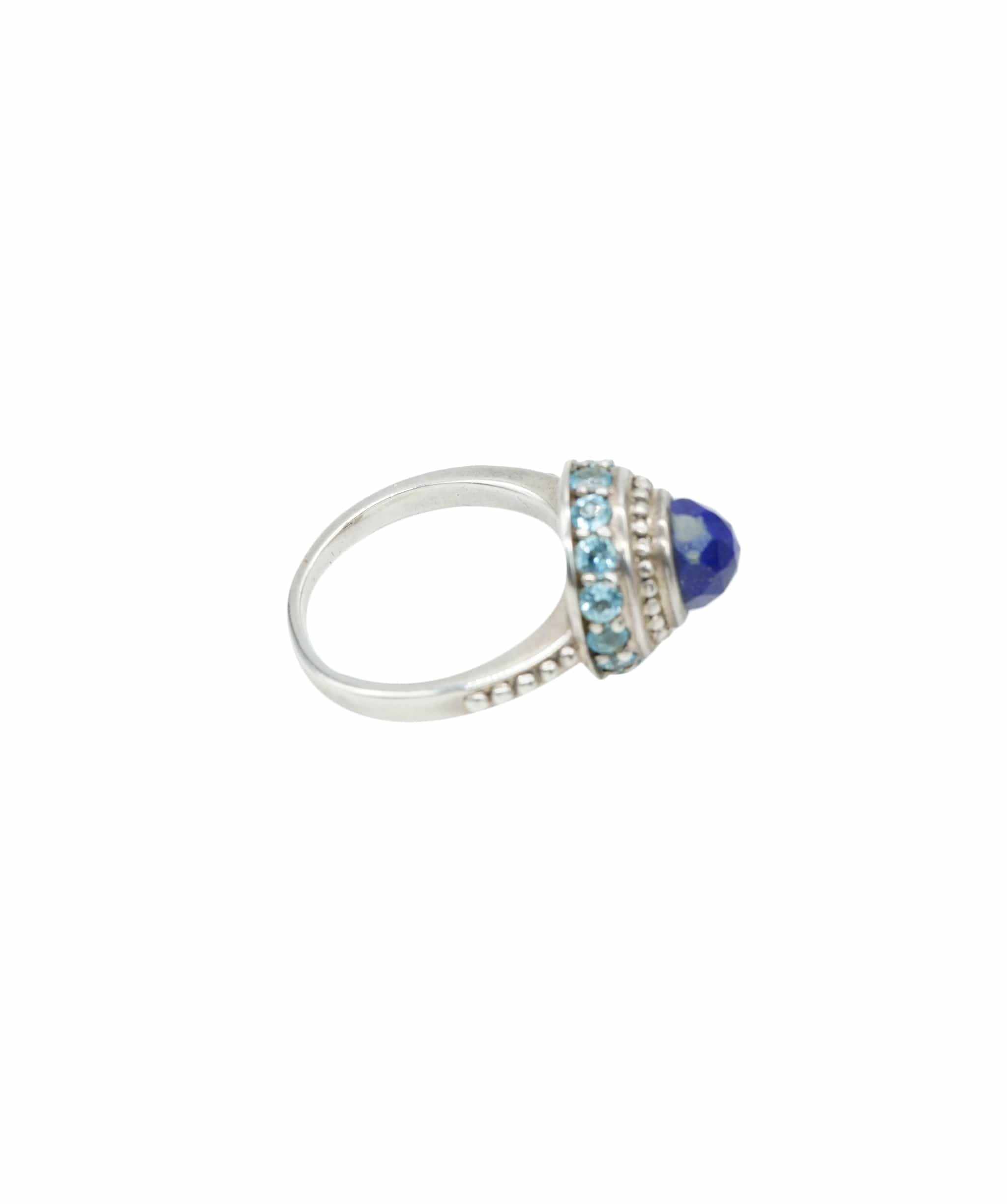 Luxury Promise Blue topaz and Soda lite ring