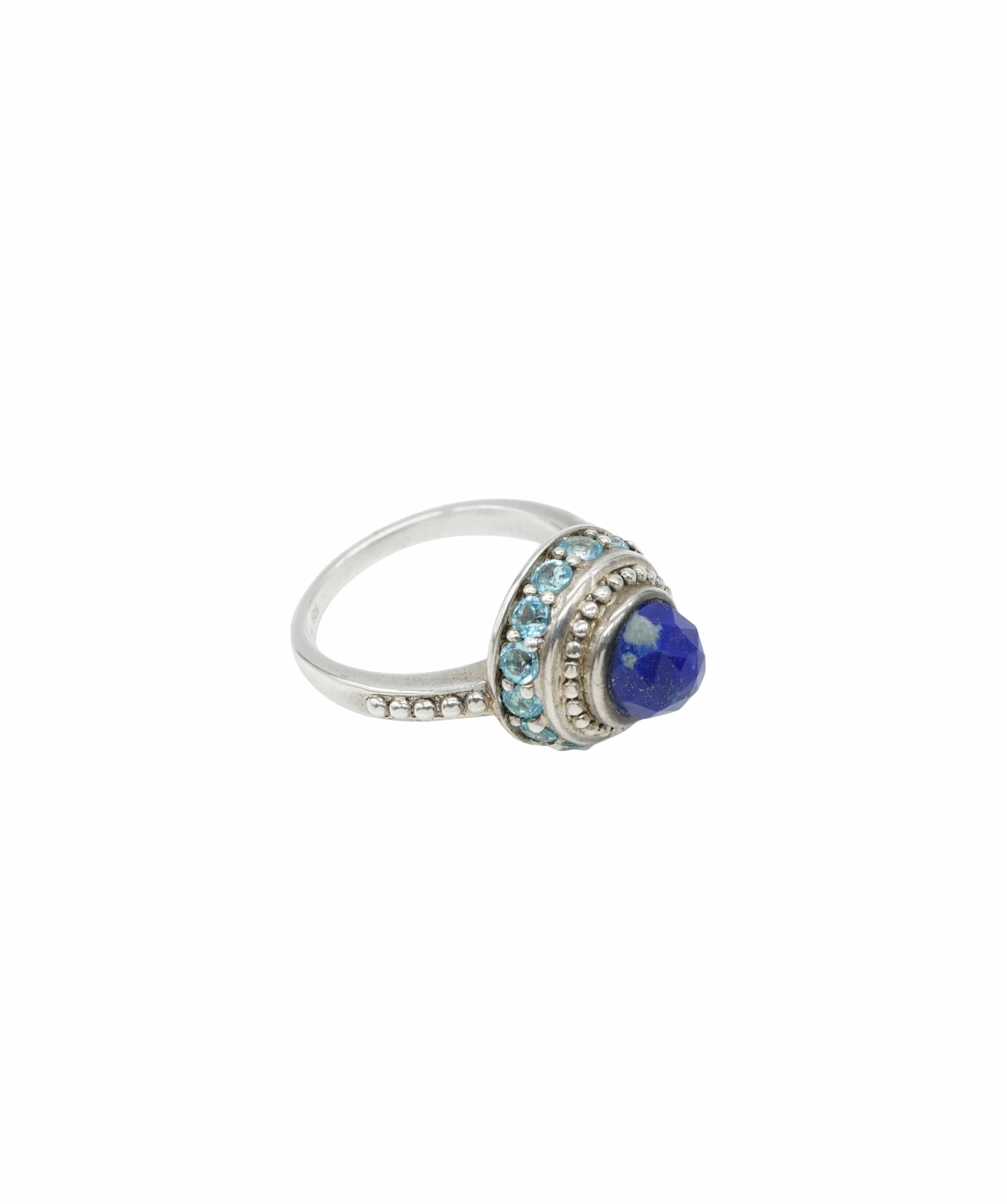 Luxury Promise Blue topaz and Soda lite ring
