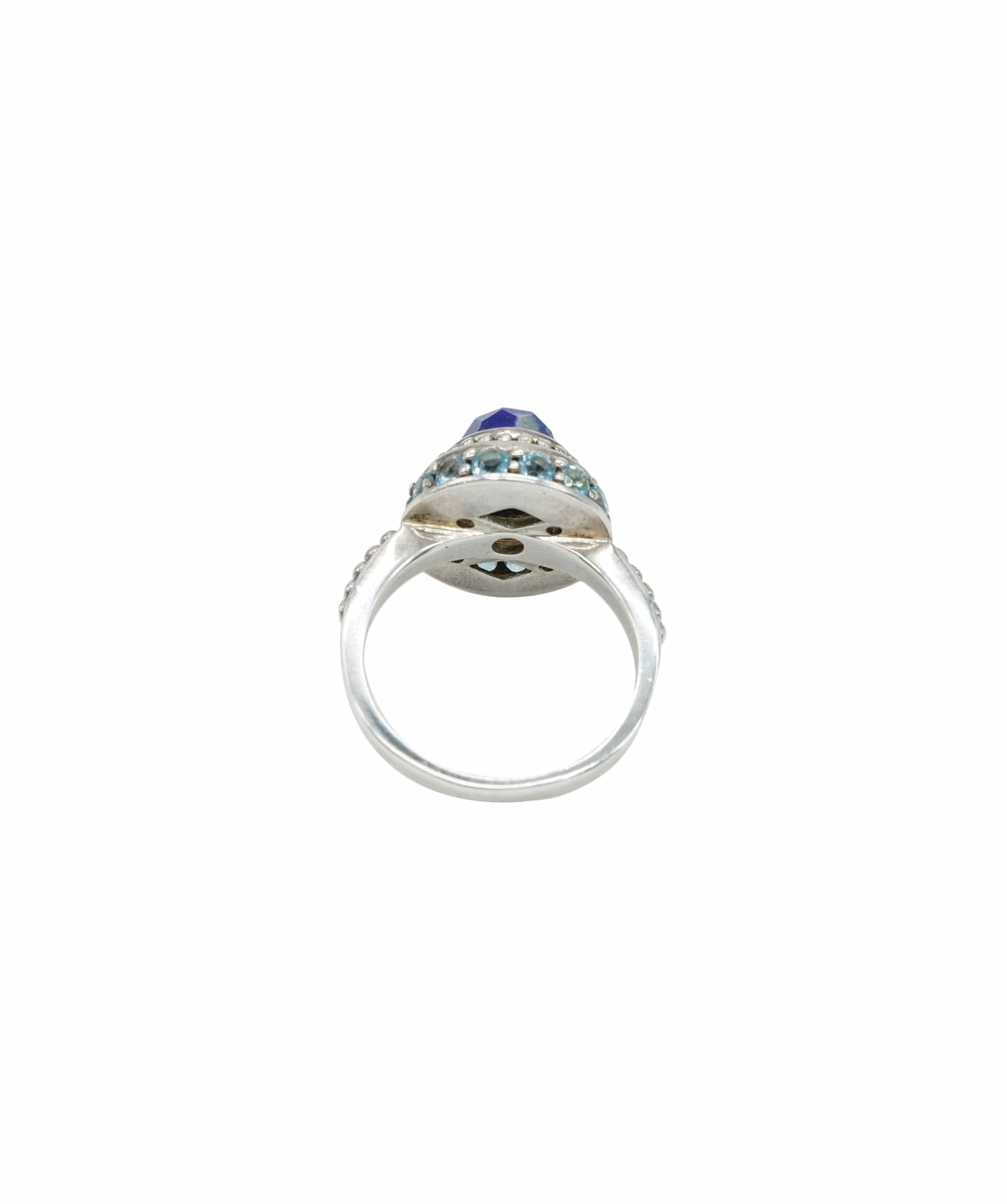 Luxury Promise Blue topaz and Soda lite ring