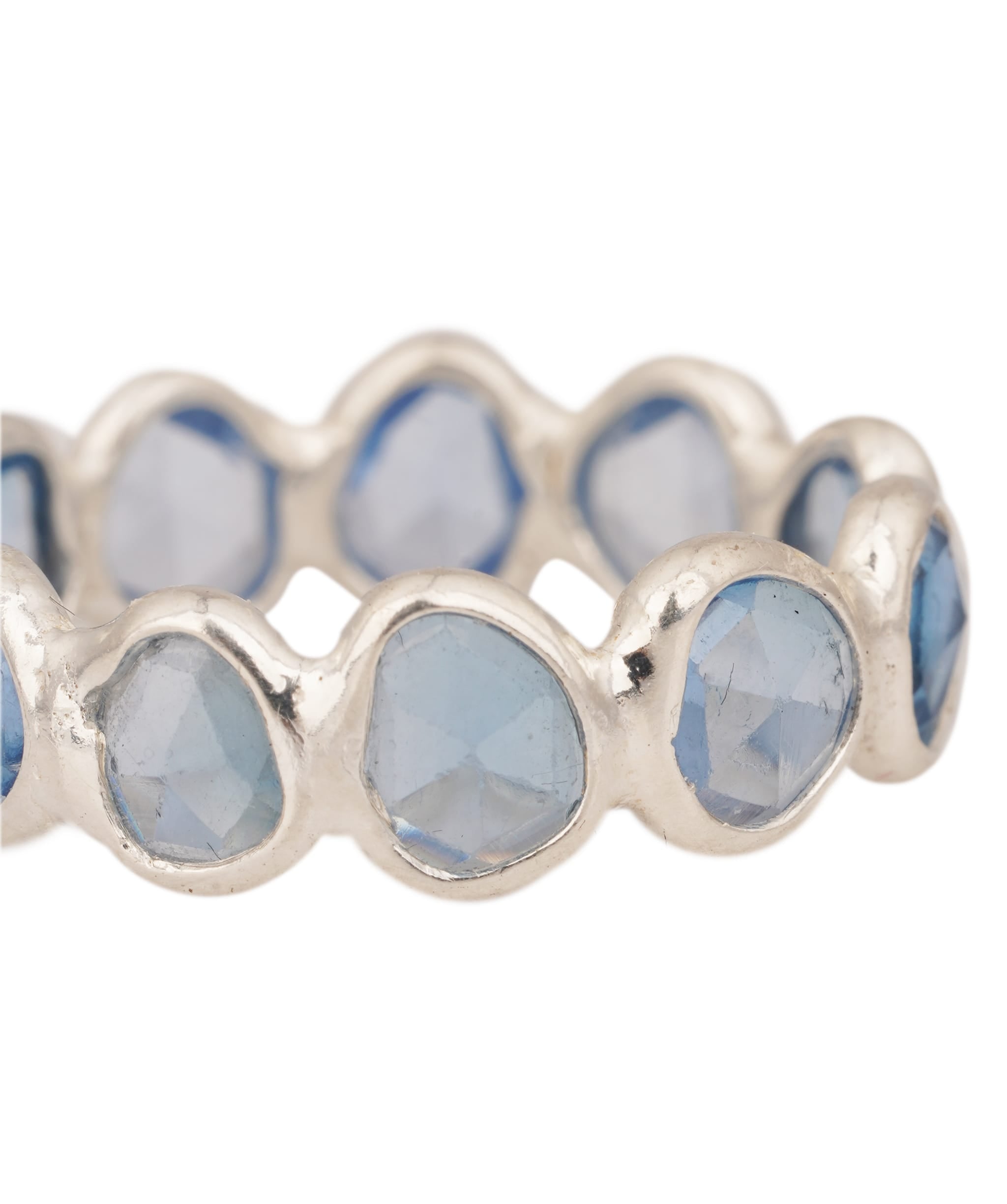 Luxury Promise Blue Topaz Oval Eternity Ring ANC1767