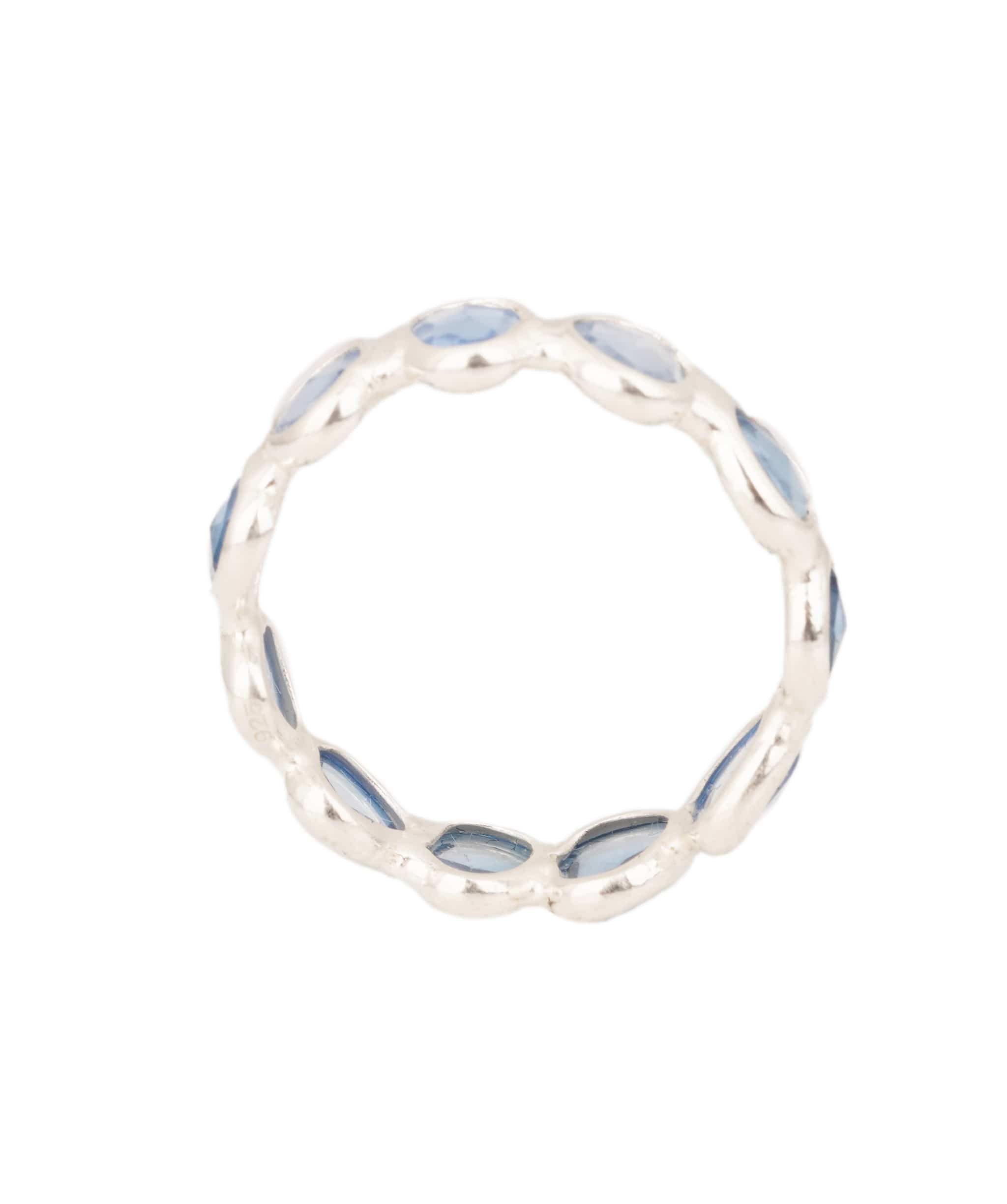 Luxury Promise Blue Topaz Oval Eternity Ring ANC1767