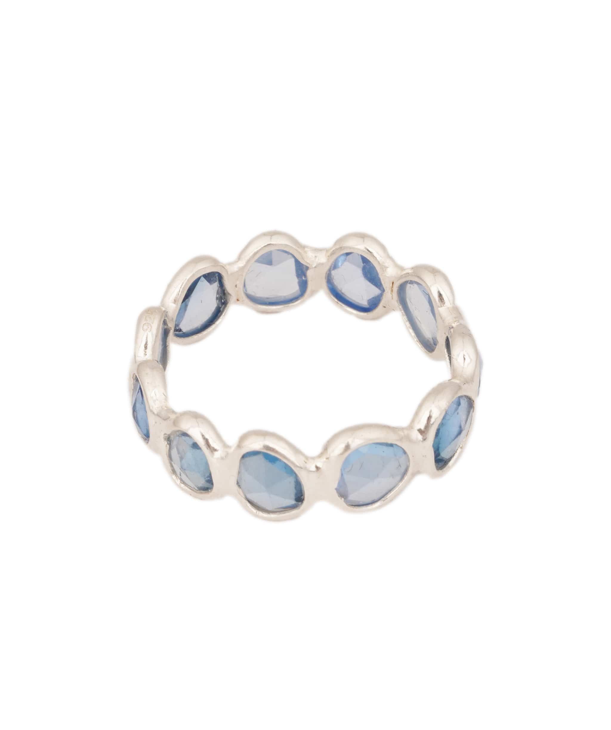Luxury Promise Blue Topaz Oval Eternity Ring ANC1767