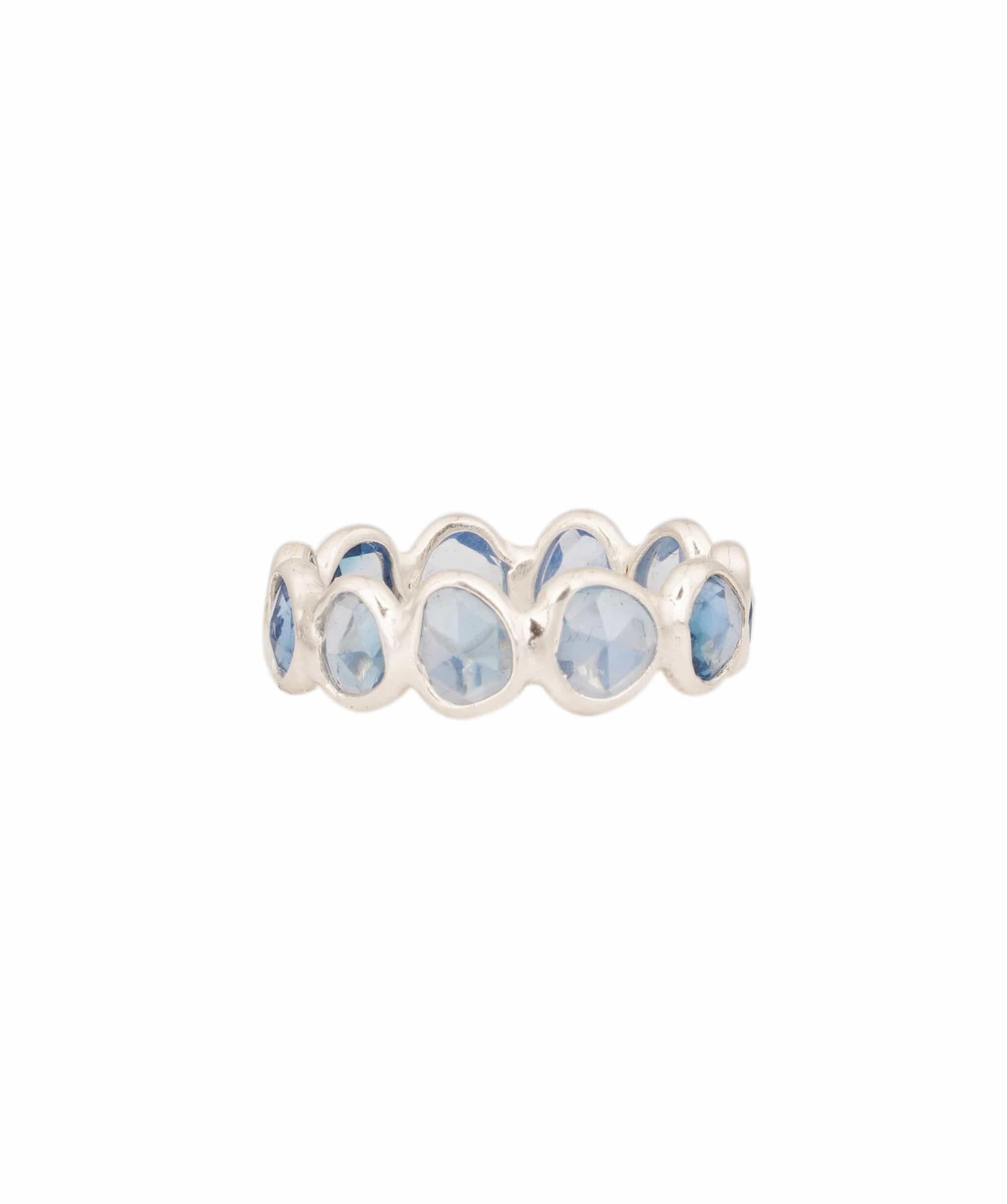 Luxury Promise Blue Topaz Oval Eternity Ring ANC1767