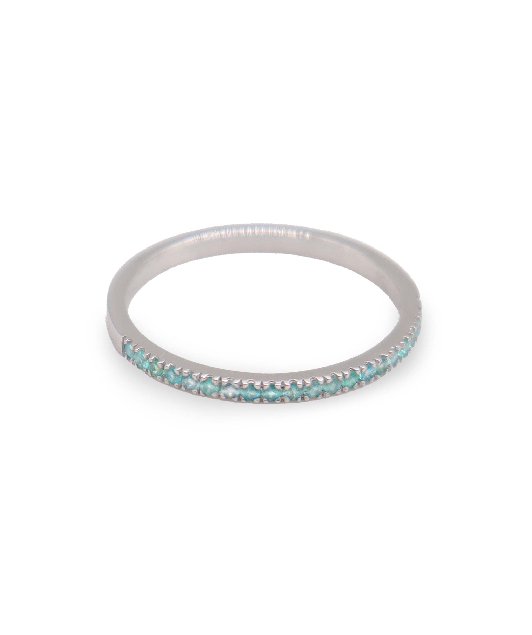 Luxury Promise Brazilian Paraiba Ring US 8 White Gold DXBCS1463