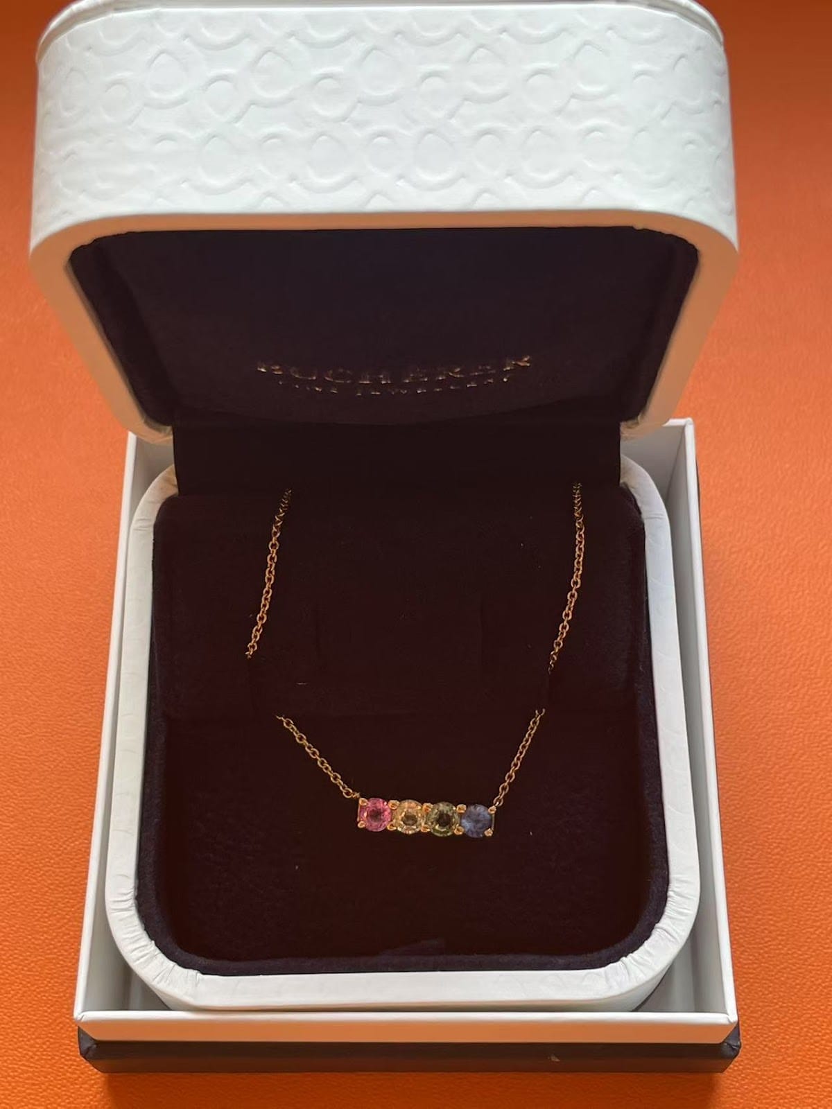 Luxury Promise Bucherer pendant Rose Gold + Multicolor 45 cm Rose Gold + Saph ALTC0443
