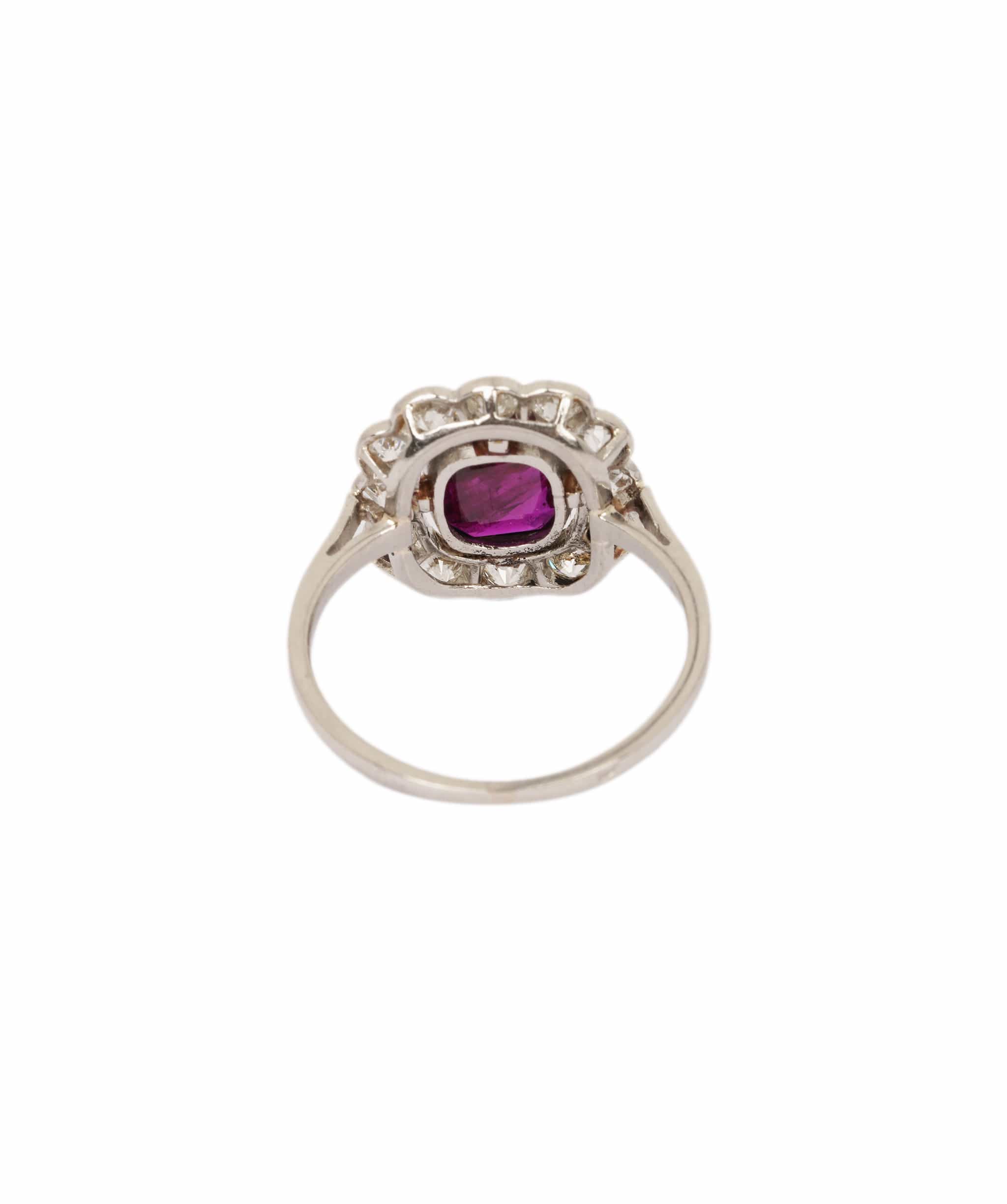 Luxury Promise Burma Ruby and Diamond Cluster Ring WA24306