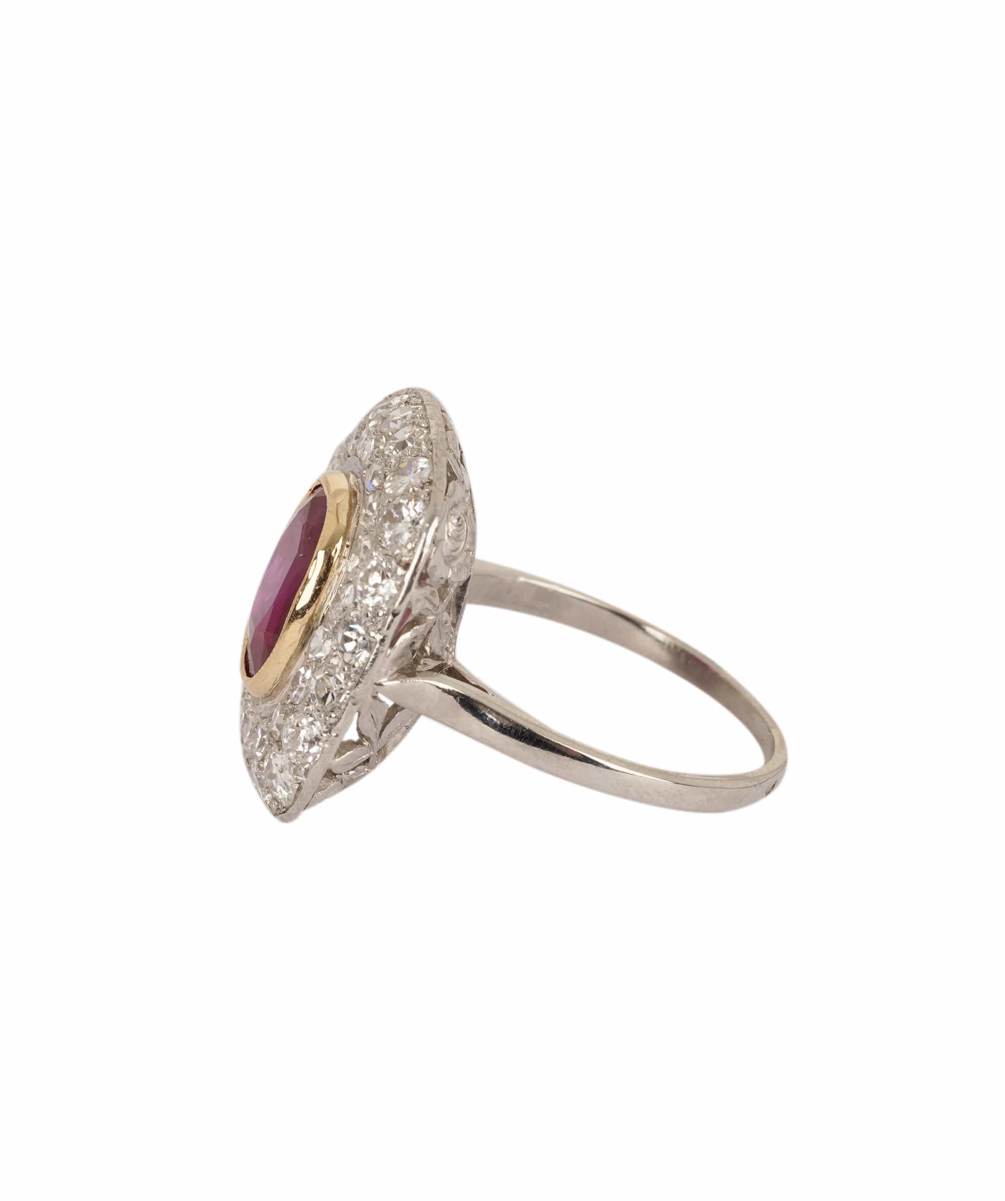 Luxury Promise Burma Ruby and Diamond Cluster Ring WA24511