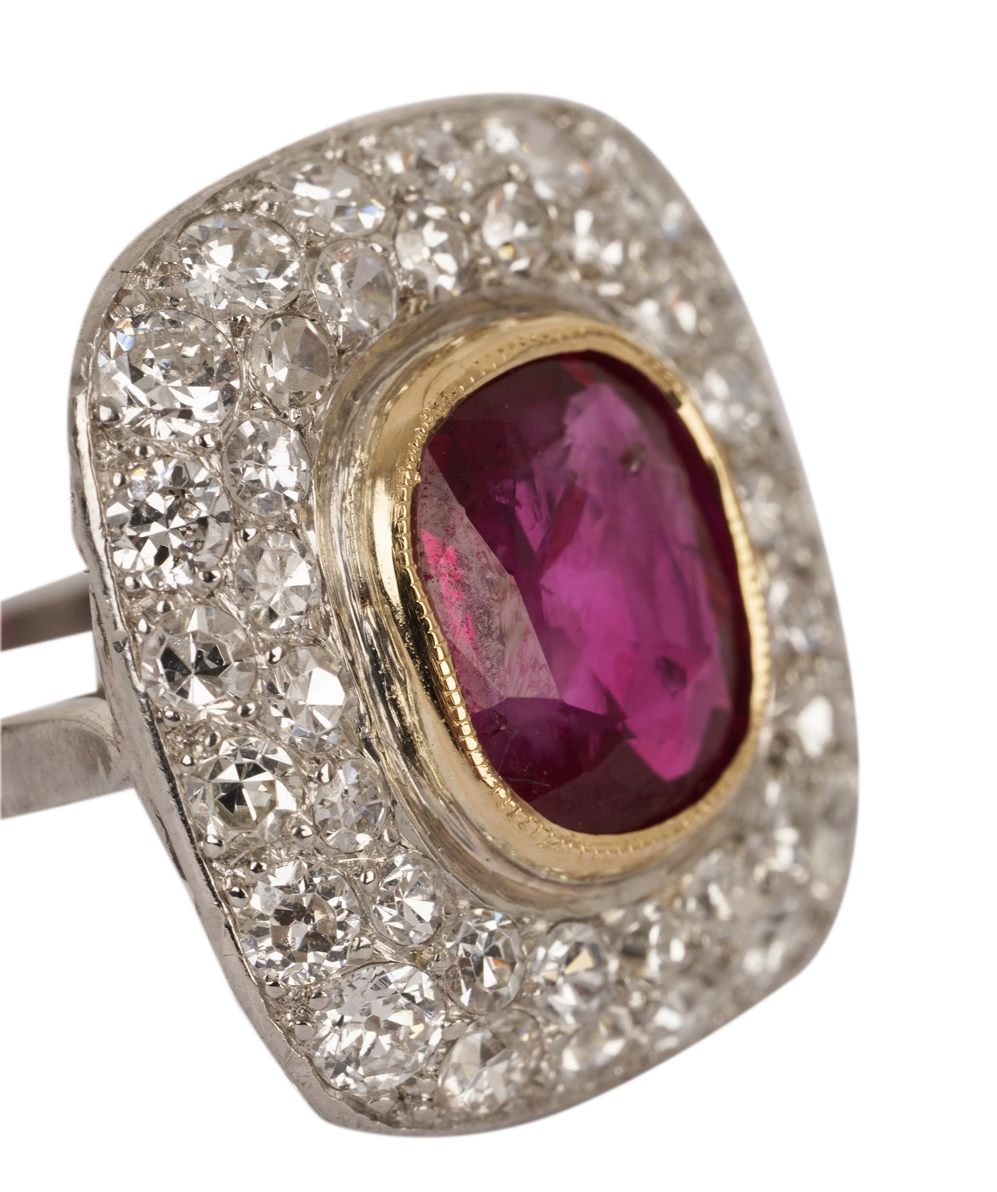 Luxury Promise Burma Ruby and Diamond Cluster Ring WA24511