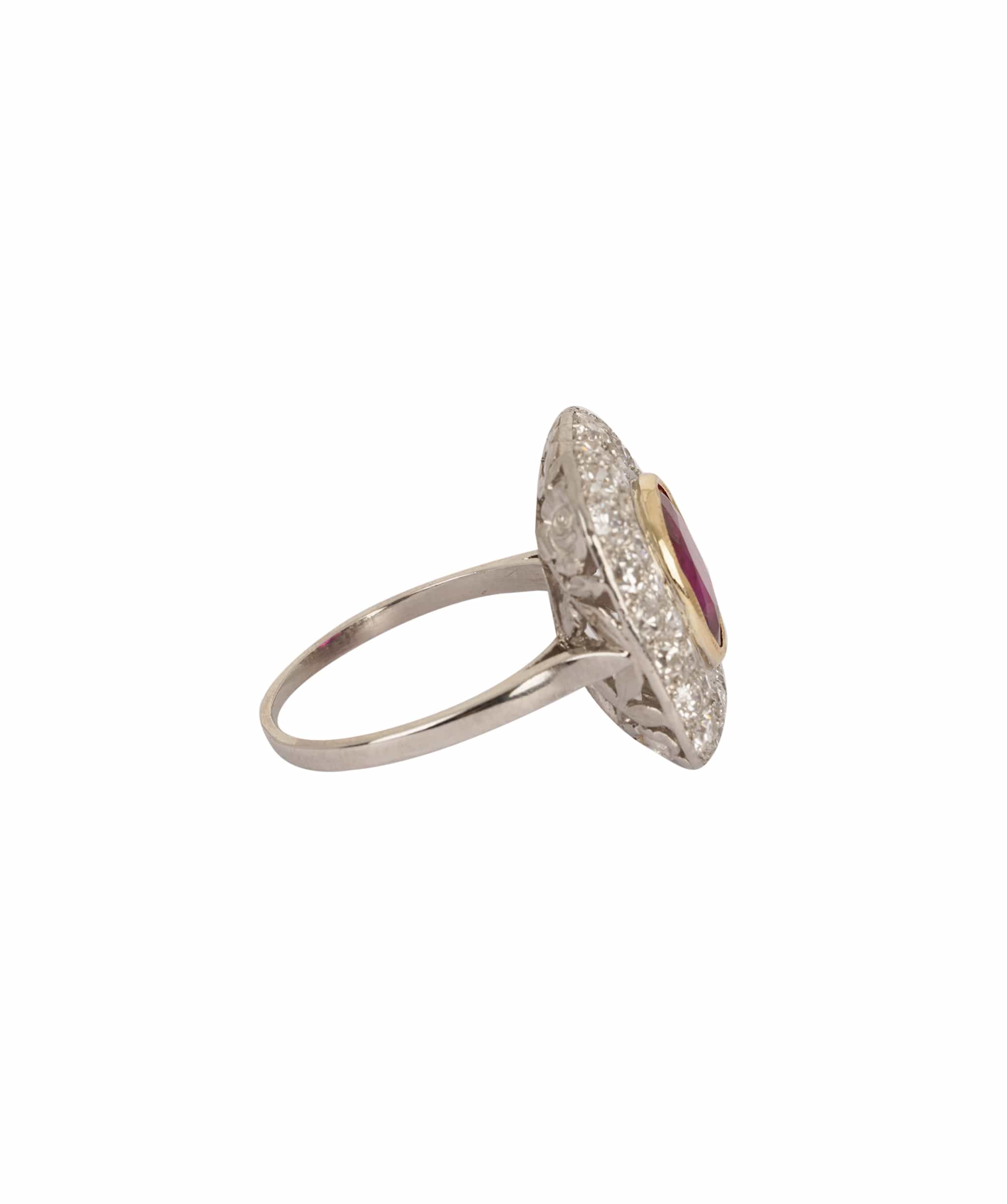 Luxury Promise Burma Ruby and Diamond Cluster Ring WA24511