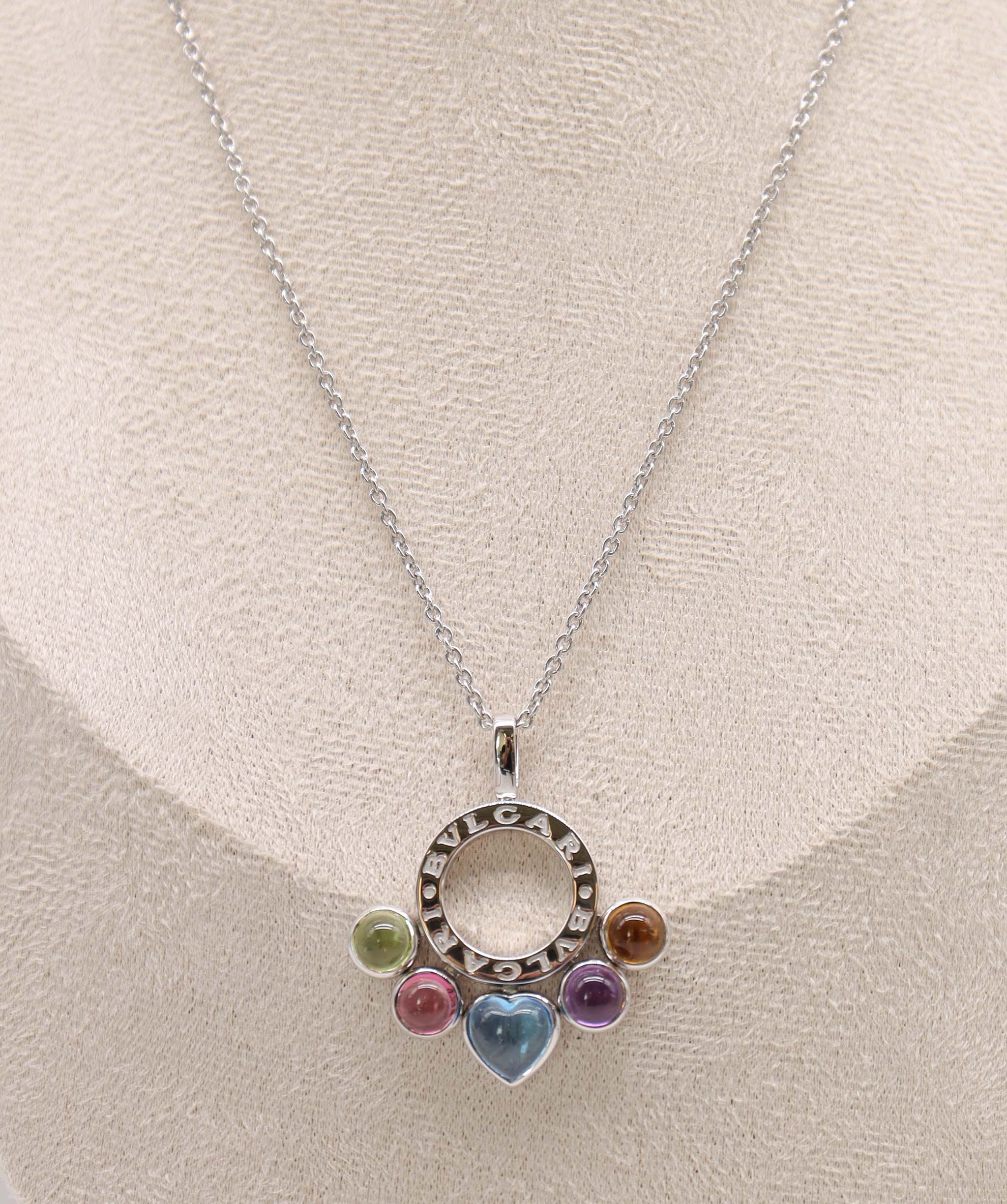 Luxury Promise Bvlgari multistone pendant on chain DXBS4579
