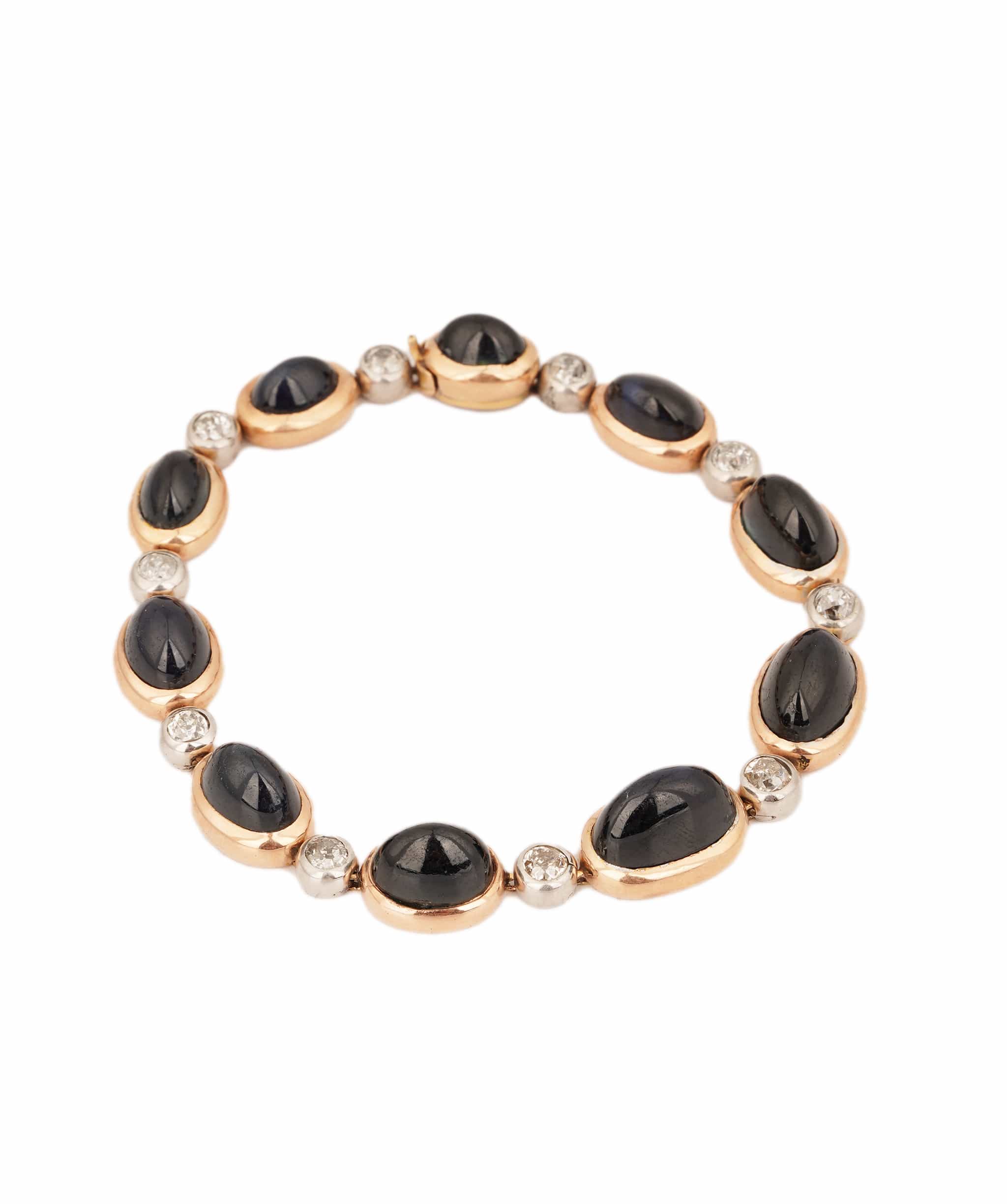 Luxury Promise Cabochon Sapphire and Diamond Bracelet WA23742