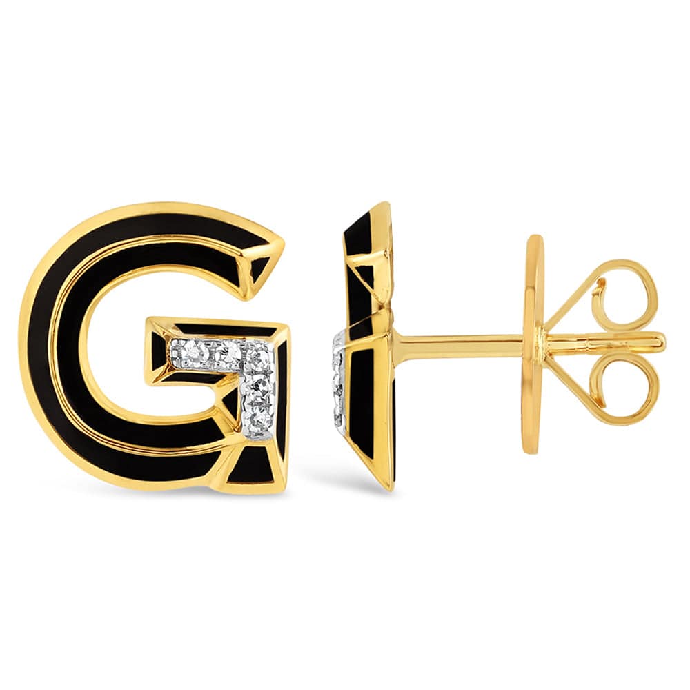 Luxury Promise Ceramic alphabet stud RDE00048PB-G RDE00048PB-G