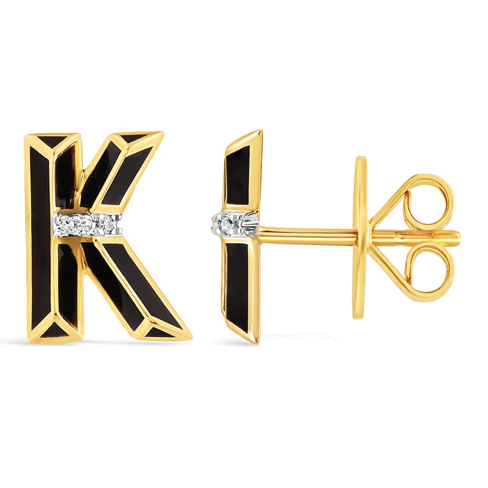 Luxury Promise Ceramic alphabet stud RDE00048PB-K RDE00048PB-K