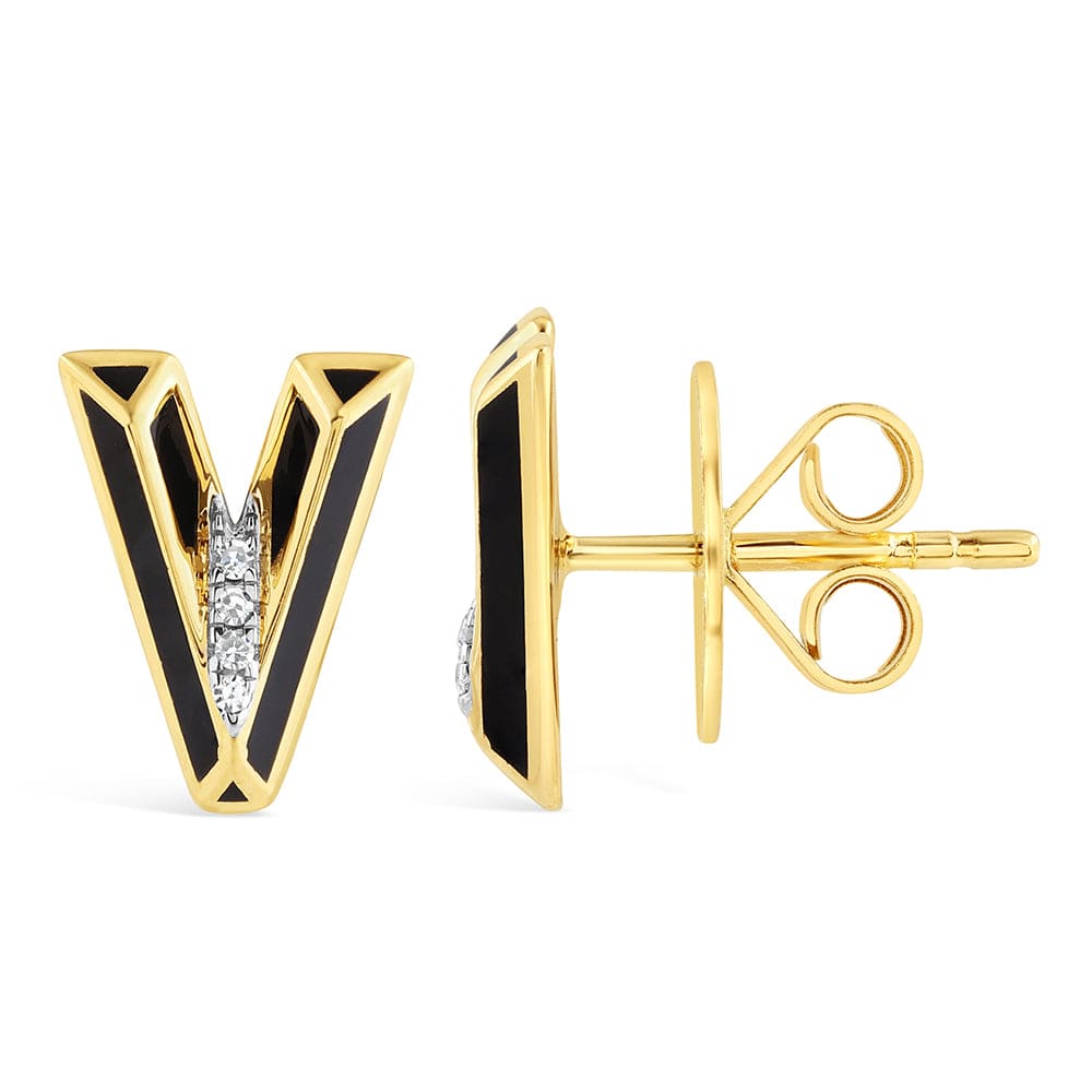 Luxury Promise Ceramic alphabet stud RDE00048PB-V RDE00048PB-V