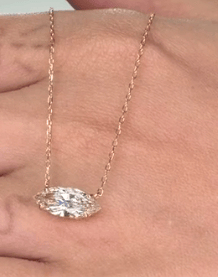 Luxury Promise Champagne Diamond Necklace in 18K / D1.00ct P2400CH-1 JJC0352