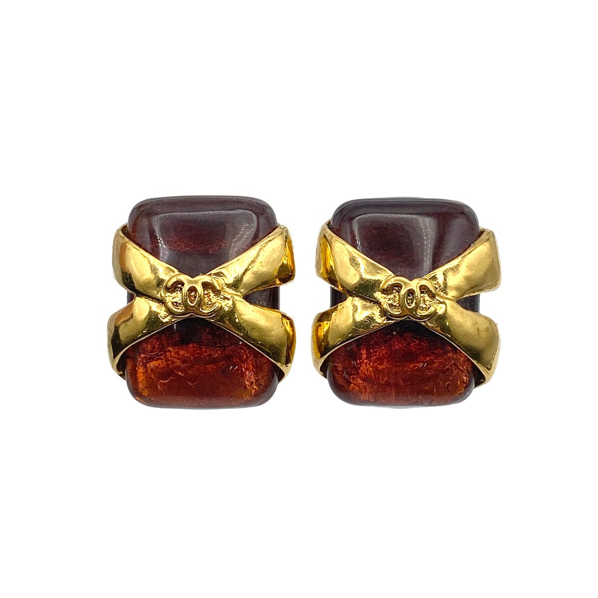 LUXURY PROMISE CHANEL VINTAGE EARRINGS COCOMARK COLOR STONE ACCESSORY 94P 90269864