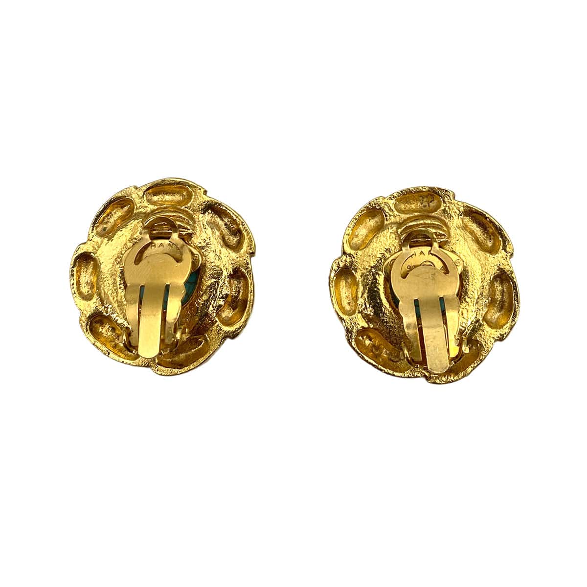 LUXURY PROMISE CHANEL VINTAGE EARRINGS TURQUOISE ACCESSORY 93A 90250474