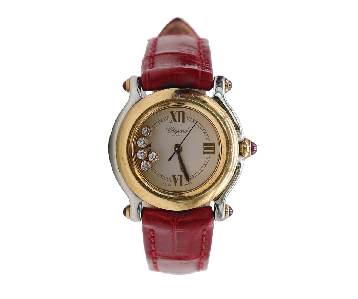 Luxury Promise Chopard Happy Sports Combi 27 8246 21 Women's Watch 5P Diamond White YG Yellow Gold Quartz Happy Sports Chopard DXBS6589