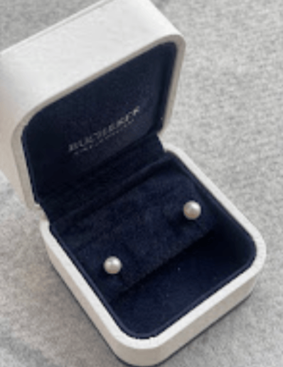 Luxury Promise Classics ear pin 18K white gold + 2 cultured pearls Akoya. 6.5 mm-7 mm ALTC0723