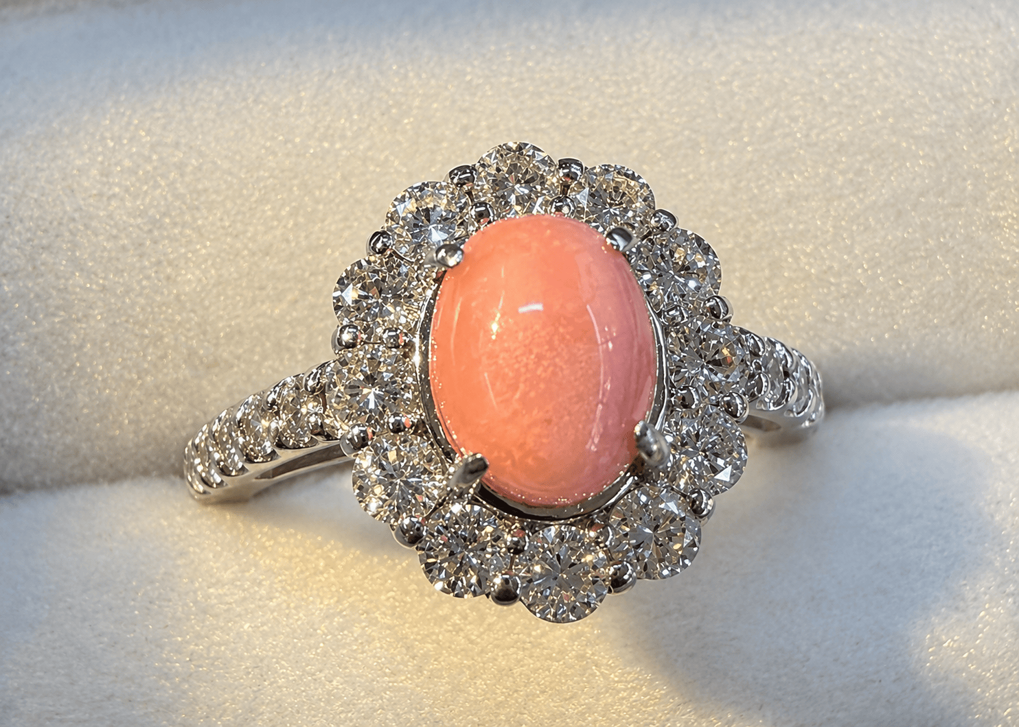 Luxury Promise Conch Pearl Diamond Ring in P950 / P2.23ct / D1.16ct  / JC6179 JJC1084
