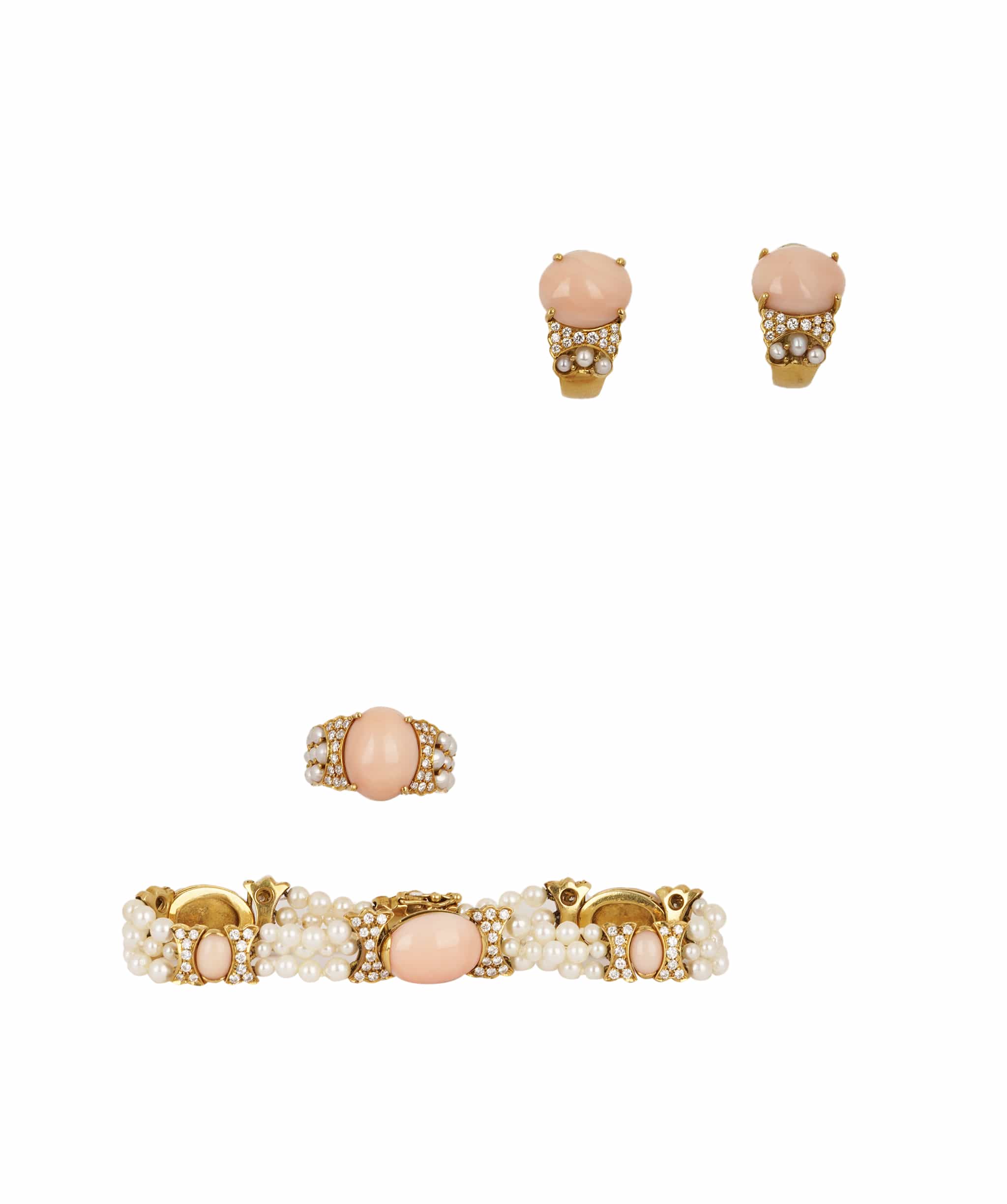 Luxury Promise Coral, Diamond and Pearl Set WA24635