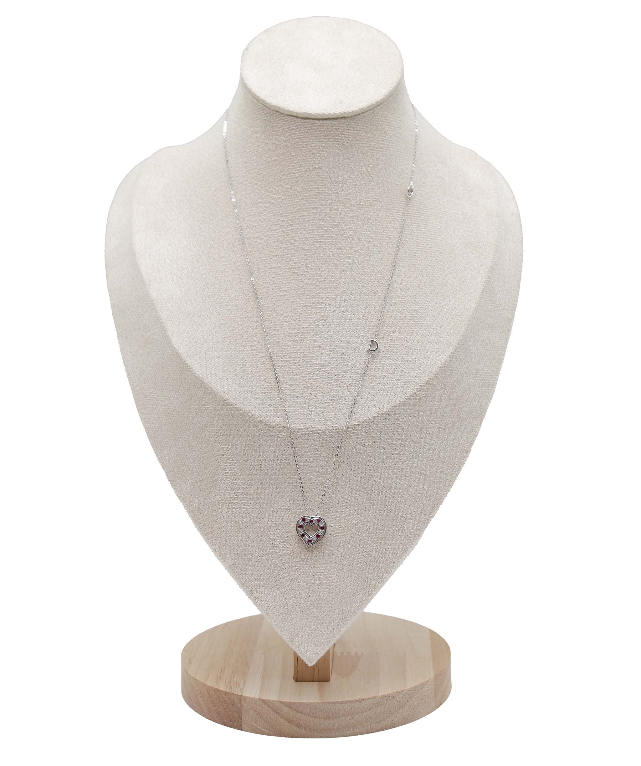 Luxury Promise DAMIANI Belle Epoque Ruby Diamond Heart Necklace 50cm K18 WG White Gold 750 Necklace Damiani DXBS4039