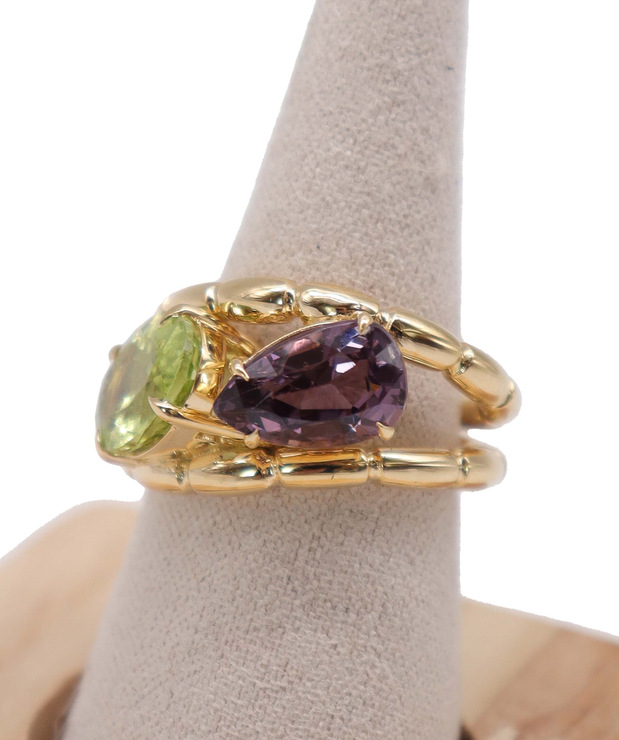 Luxury Promise dbl rope yg ring tourmaline/spinel us7 DXBD0539