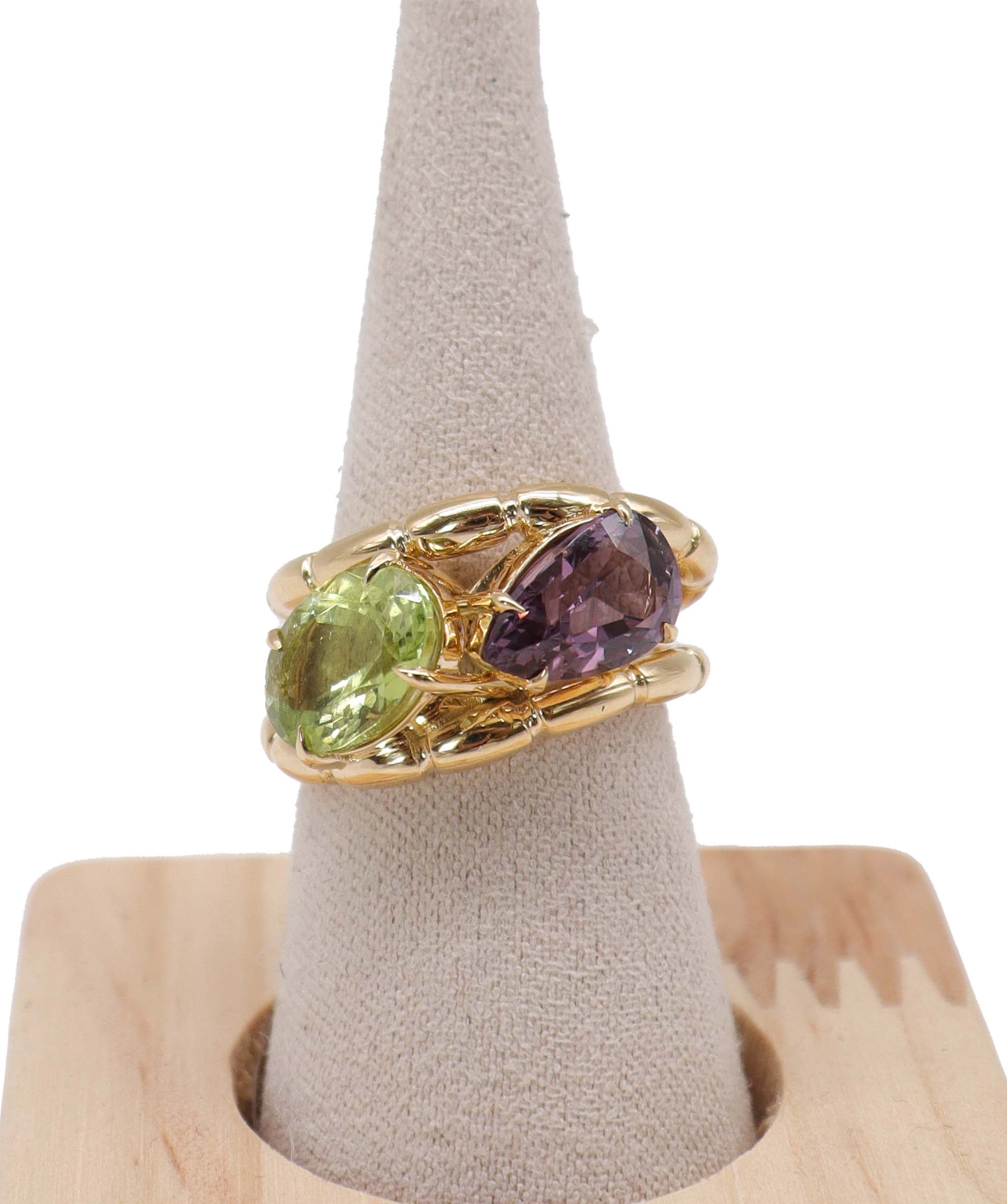 Luxury Promise dbl rope yg ring tourmaline/spinel us7 DXBD0539