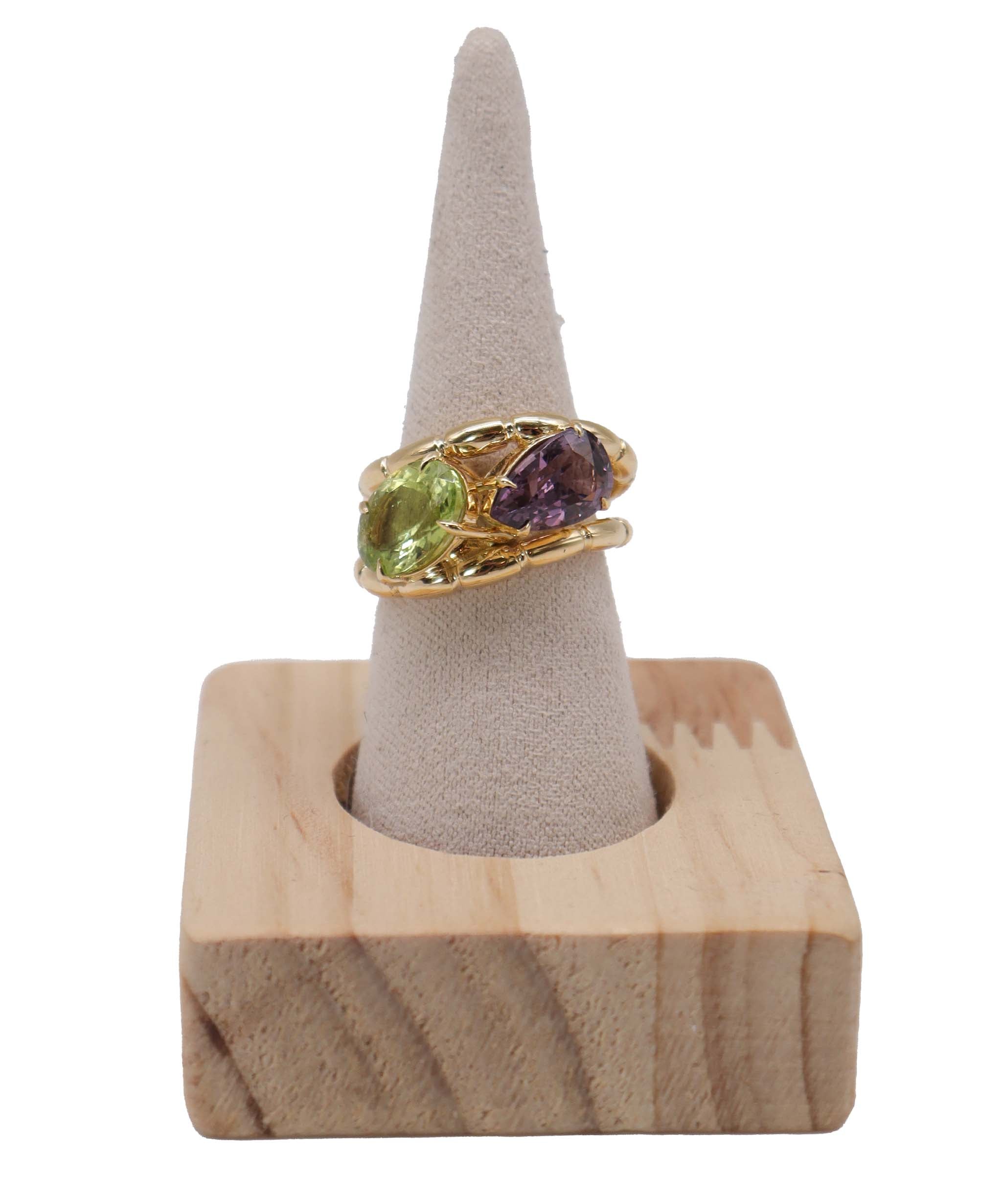 Luxury Promise dbl rope yg ring tourmaline/spinel us7 DXBD0539