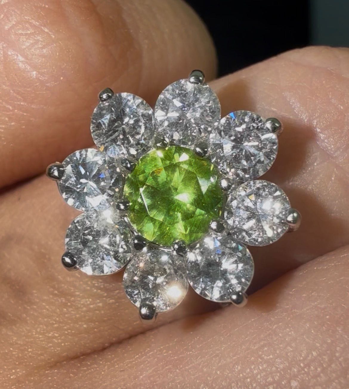 Luxury Promise Demantoid Ring in PT950 / 5.4g, DG1ct, D2.33ct JJC0447