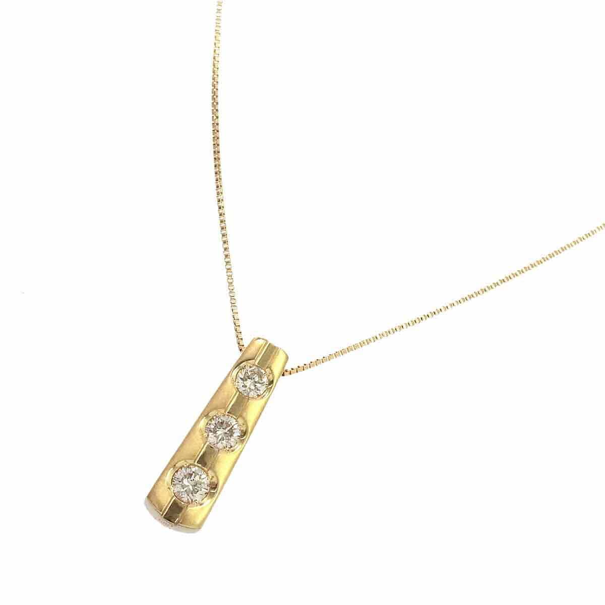Luxury Promise Diamond 0.31ct Necklace 18K K18 YG Yellow Gold 750 AVCSC1271