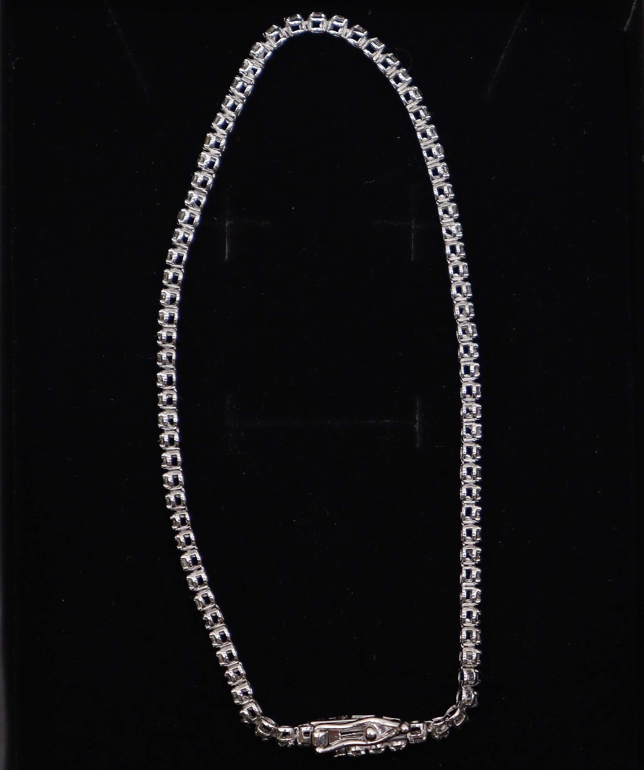 Luxury Promise Diamond 1.00ct K18 WG Bracelet 17.5cm White Gold 750 Diamond Bracelet DXBS4059