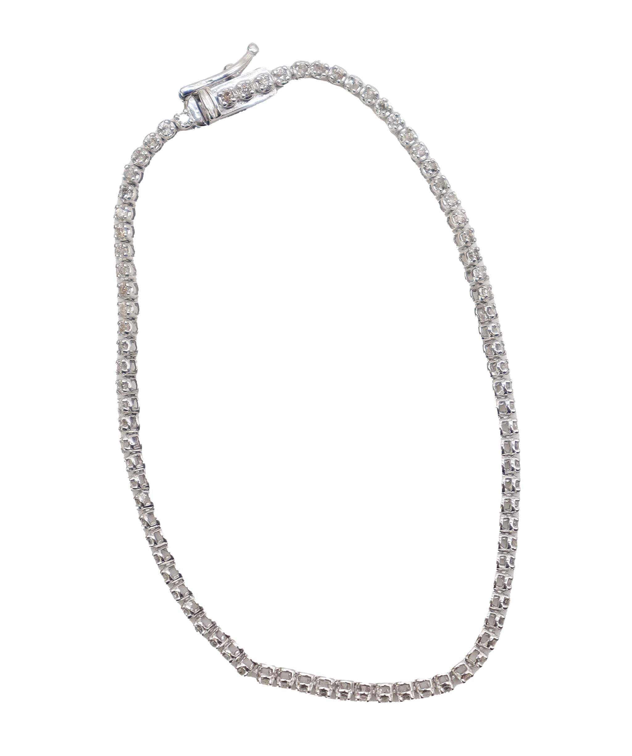 Luxury Promise Diamond 1.00ct K18 WG Bracelet 17.5cm White Gold 750 Diamond Bracelet DXBS4059